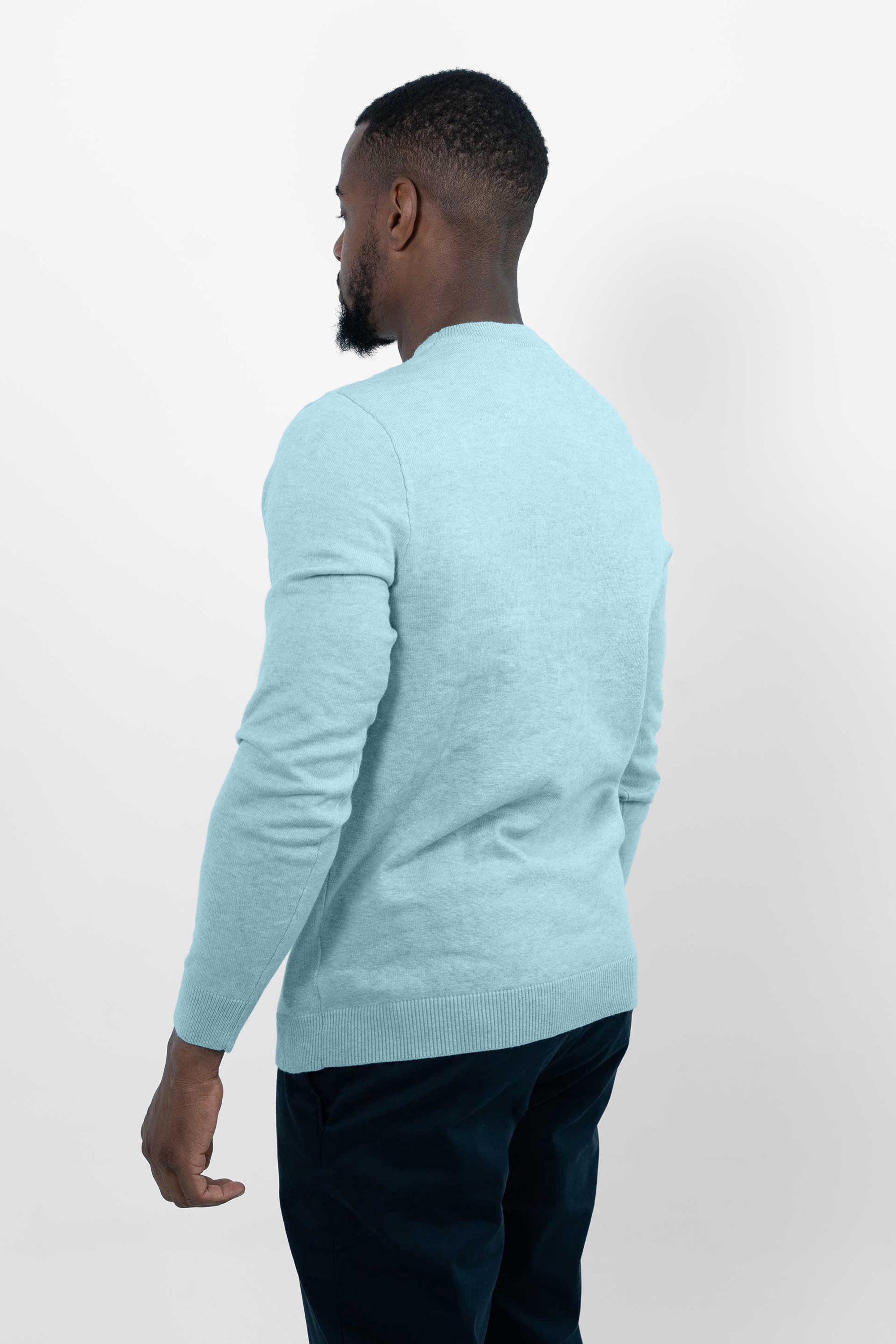 Vercate - Luxe Crewneck Pullover - Lichtblauw / Blauw - Regular Fit - Knit Heren Sweater / Trui
