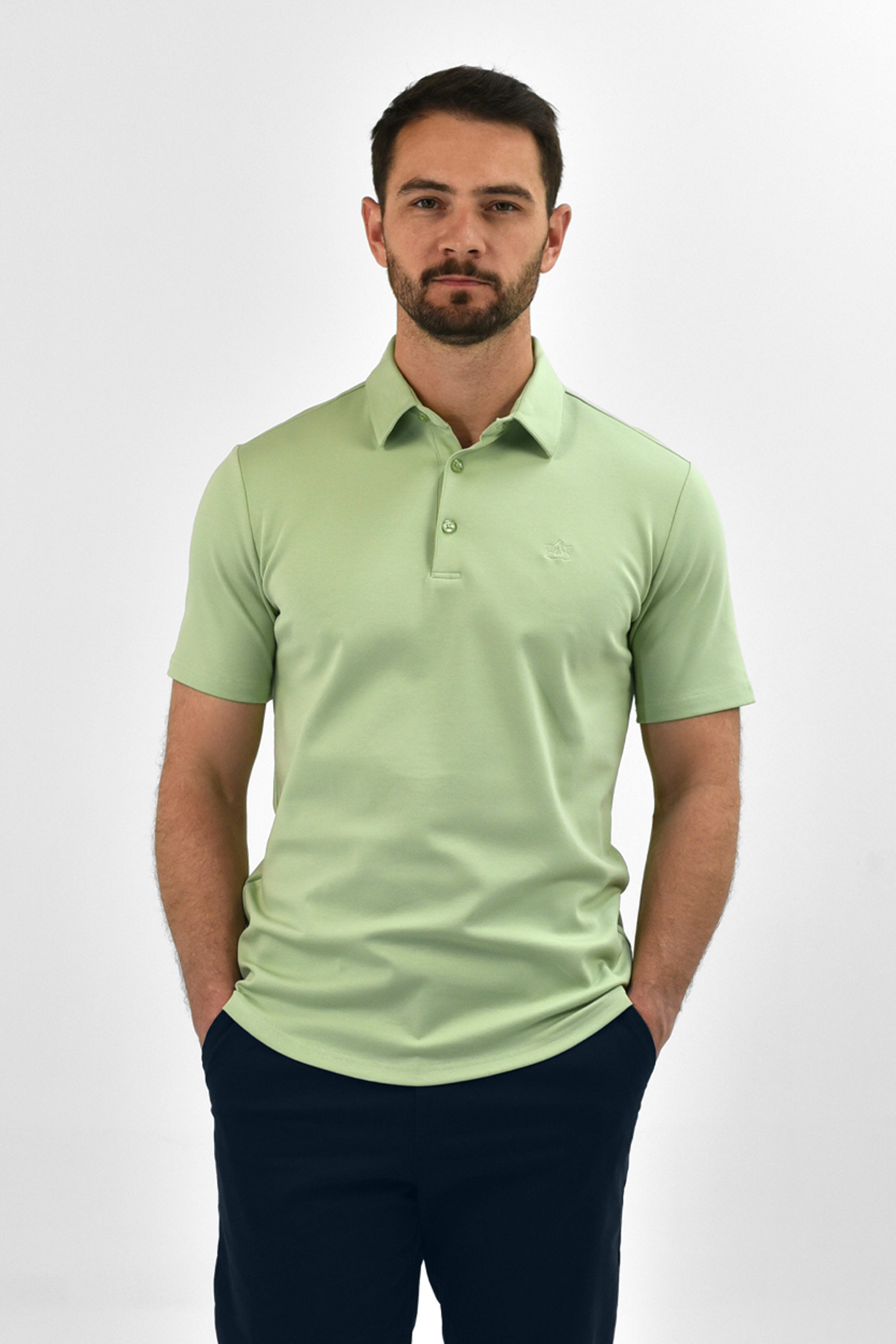 Vercate - Heren Polo Korte Mouw - Strijkvrij Poloshirt - Groen - Slim Fit - Excellent Katoen