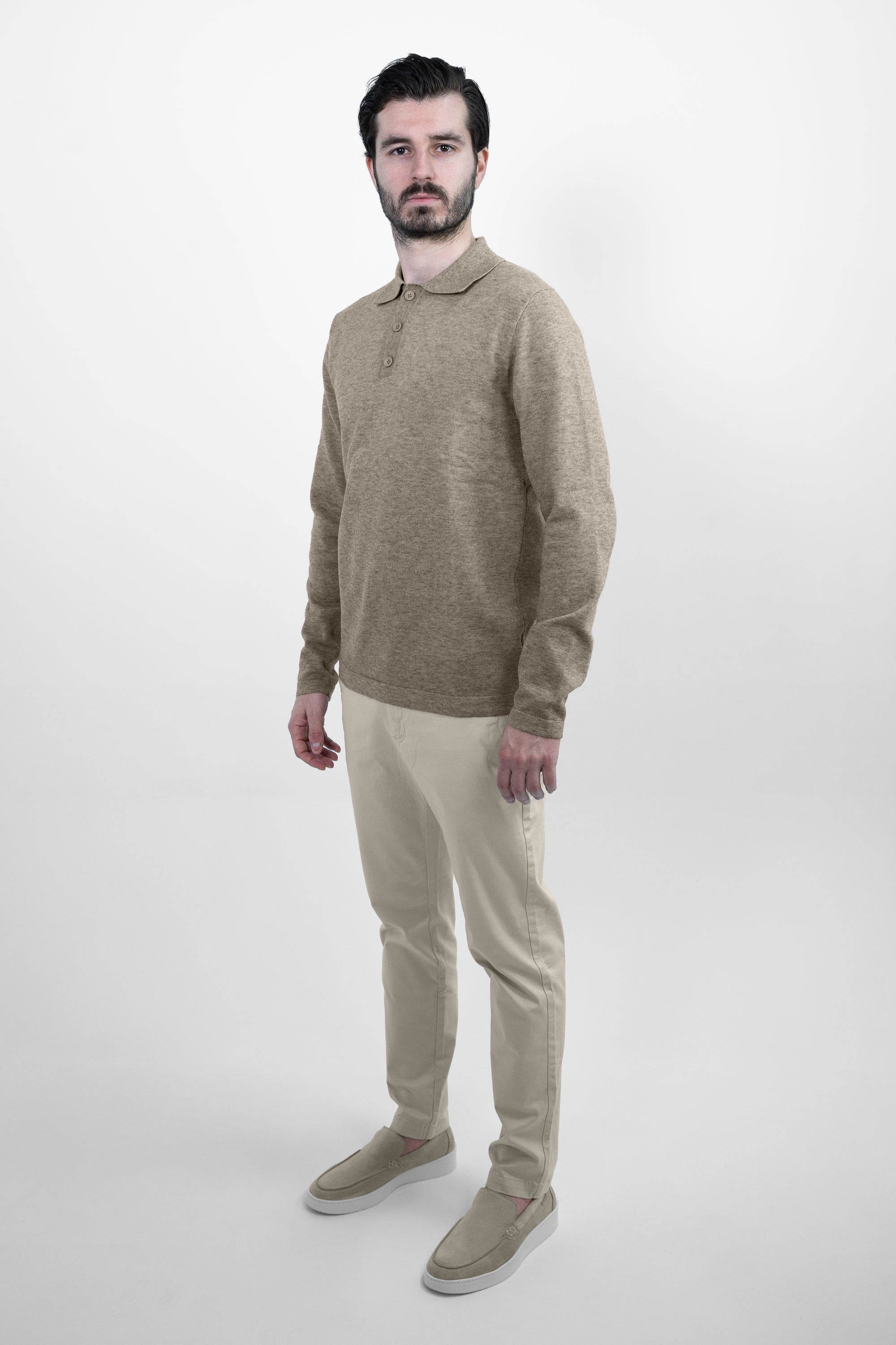 Knitted Polo Shirt - Brown