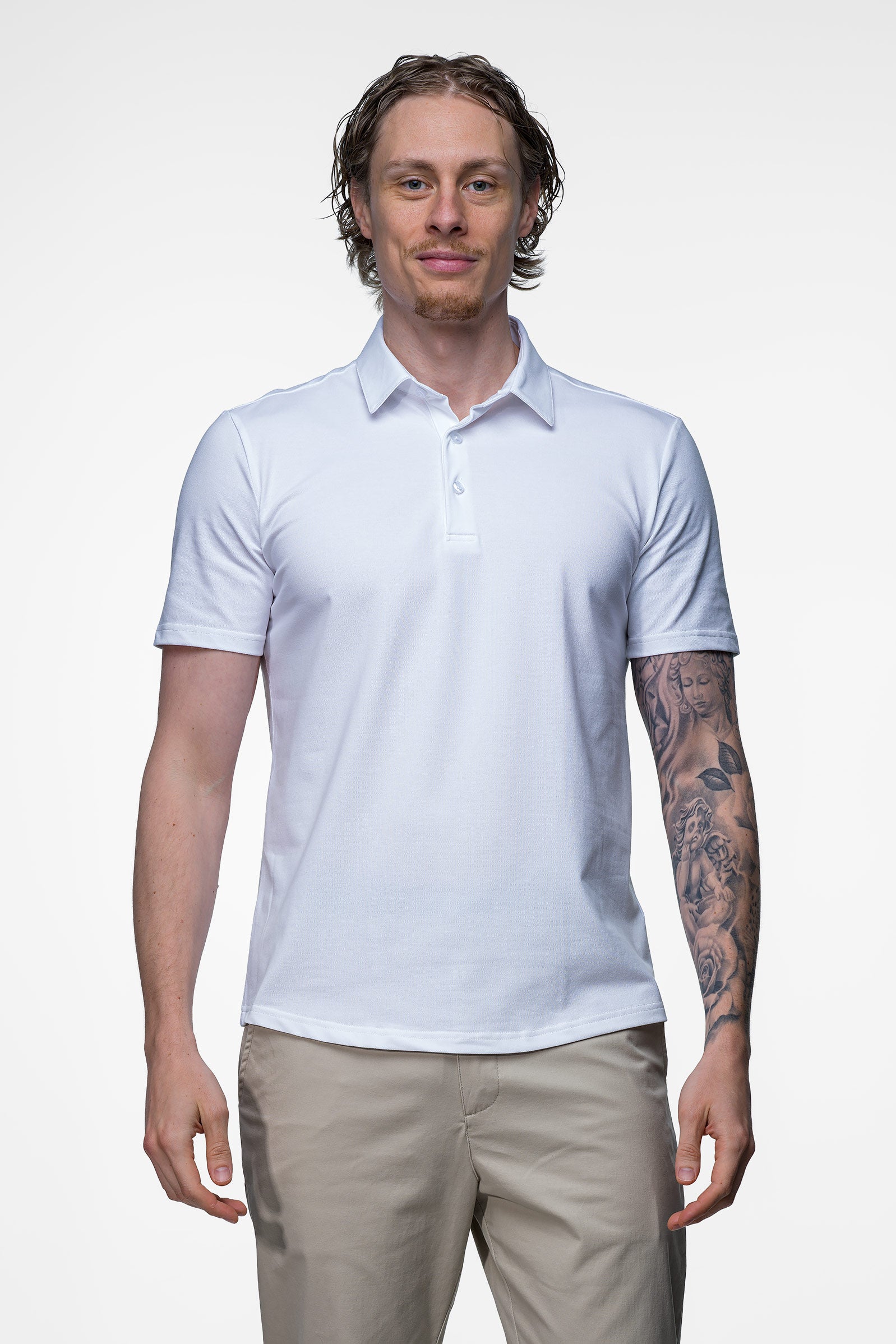 Vercate - Heren Polo - Japanese Knitted - Piqué Katoen - Slim Fit - Poloshirt met Korte Mouwen - Wit - Witte