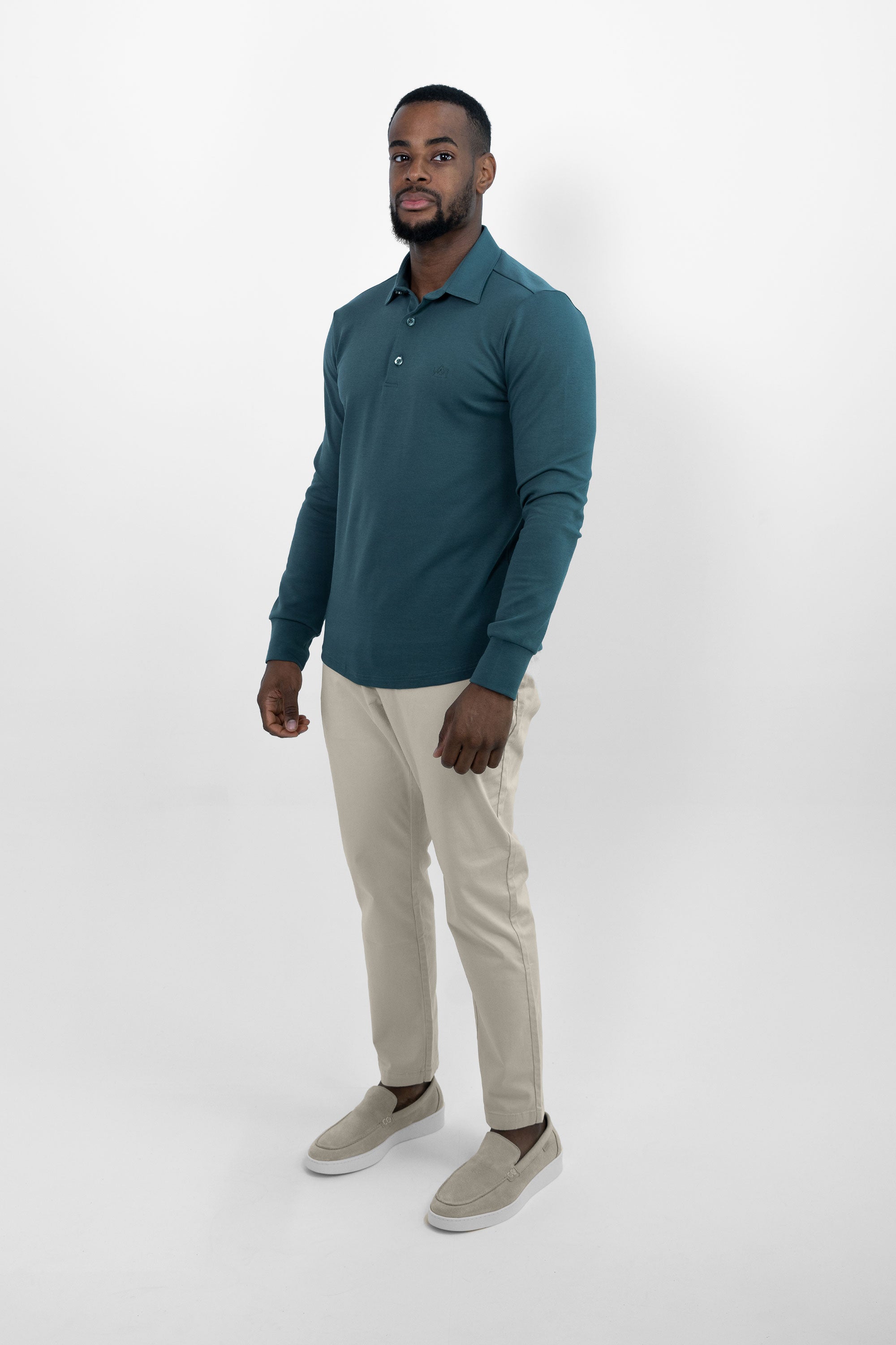 Vercate - Heren Polo Lange Mouw - Strijkvrij Poloshirt - Navy - Donkergroen - Turquoise - Blauw - Slim Fit - Excellent Katoen - Heren - Maat S M L XL XXL