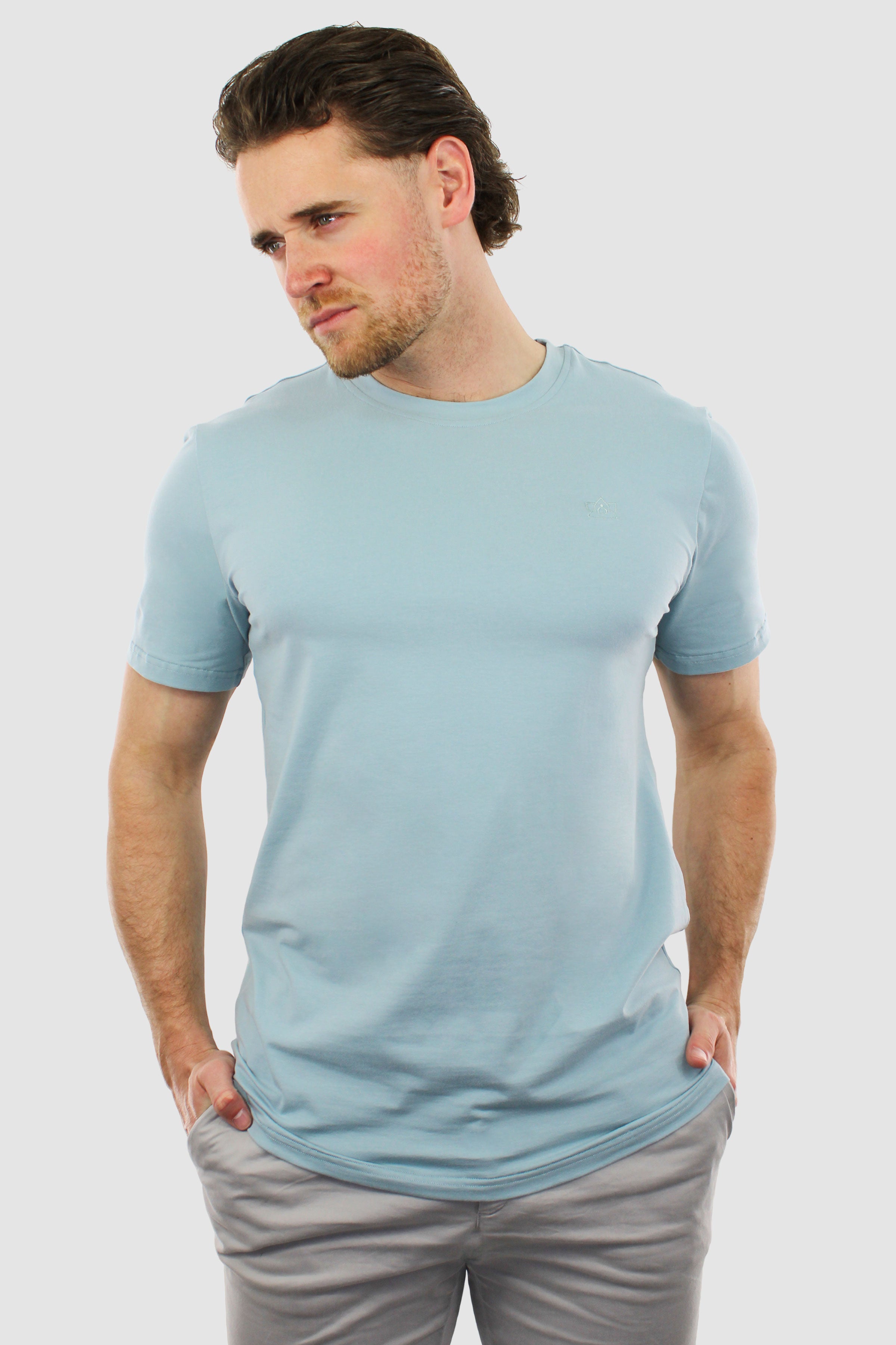 Knitted T-Shirt - Lichtblauw