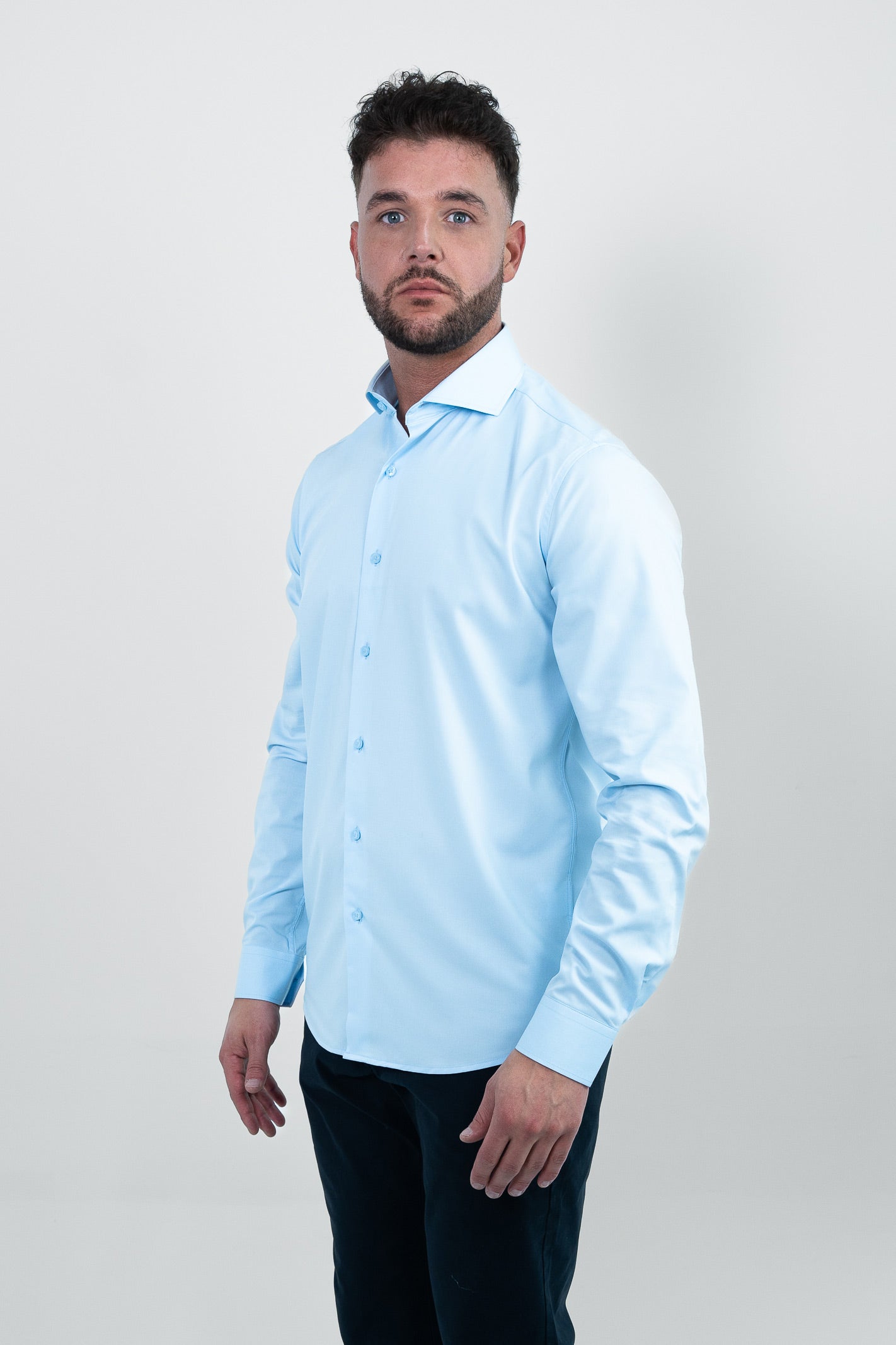 Vercate - Strijkvrij Overhemd - Blauw - Lichtblauw - Regular Fit - Bamboe Katoen - Lange Mouw - Heren - Maat S M L XL XXL 37 38 39 40 41 42 43 44