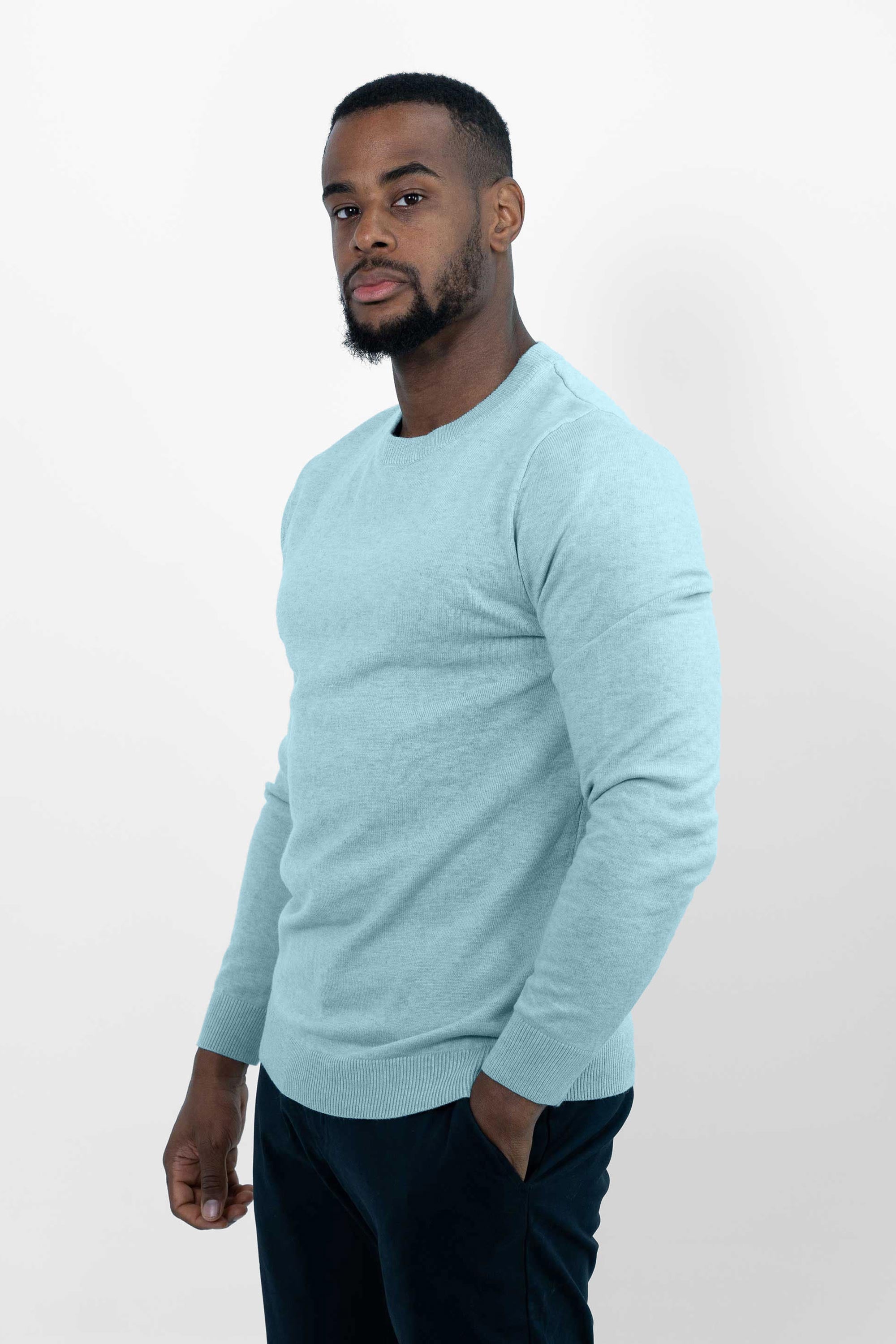 Vercate - Luxe Crewneck Pullover - Lichtblauw / Blauw - Regular Fit - Knit Heren Sweater / Trui