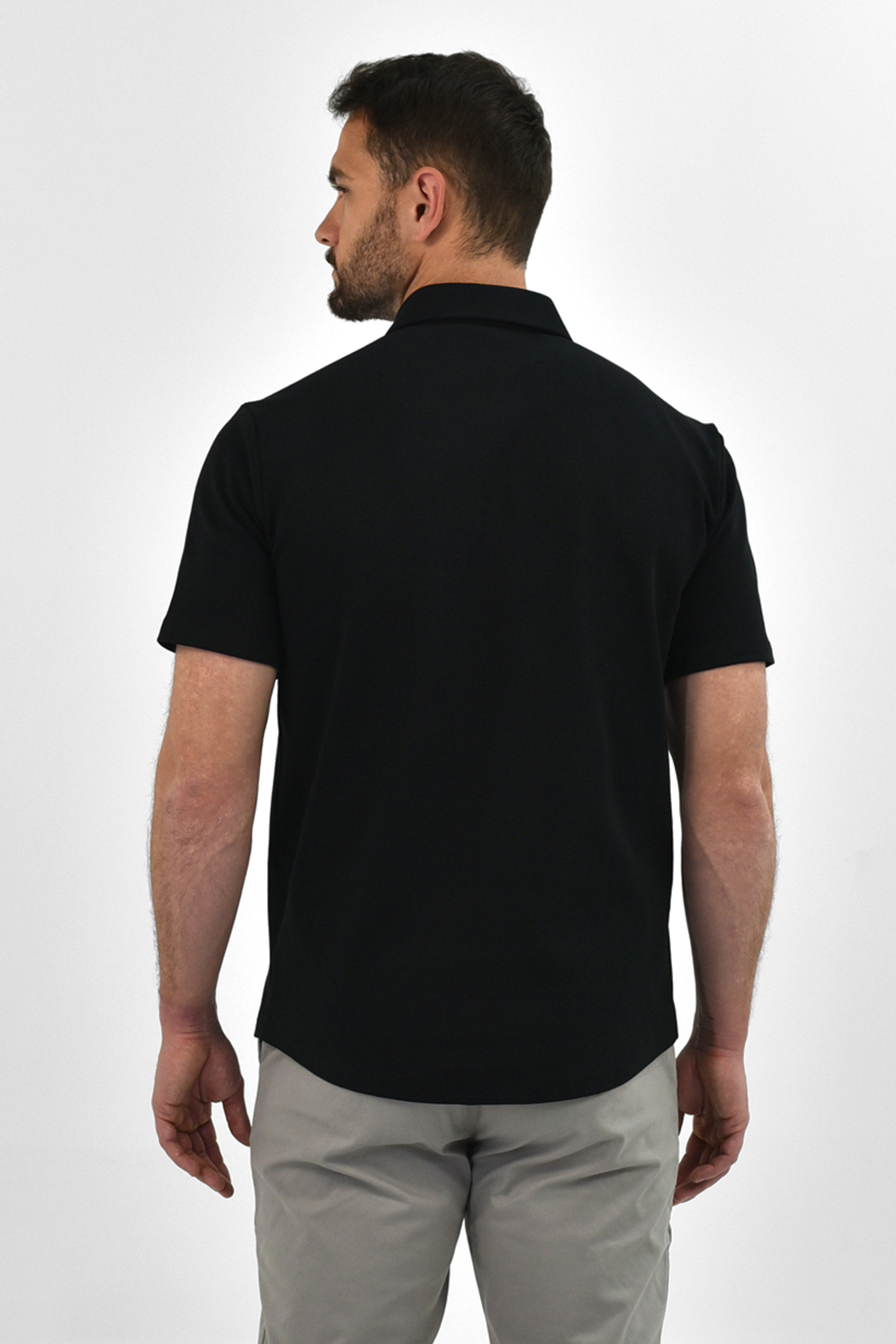 Vercate - Heren Polo Korte Mouw - Strijkvrij Poloshirt - Zwart - Slim Fit - Excellent Katoen