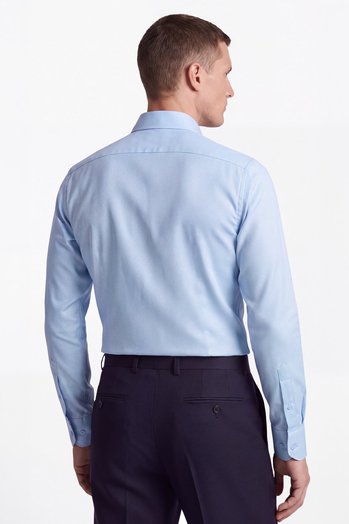 Vercate - Strijkvrij Overhemd - Twill Katoen - Business Shirt - Lange Mouwen - Slim Fit - Heren - Lichtblauw 
