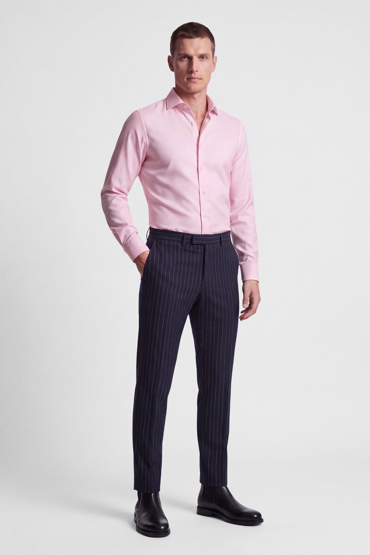 Vercate - Strijkvrij Overhemd - Twill Katoen - Business Shirt - Lange Mouwen - Slim Fit - Heren - Roze