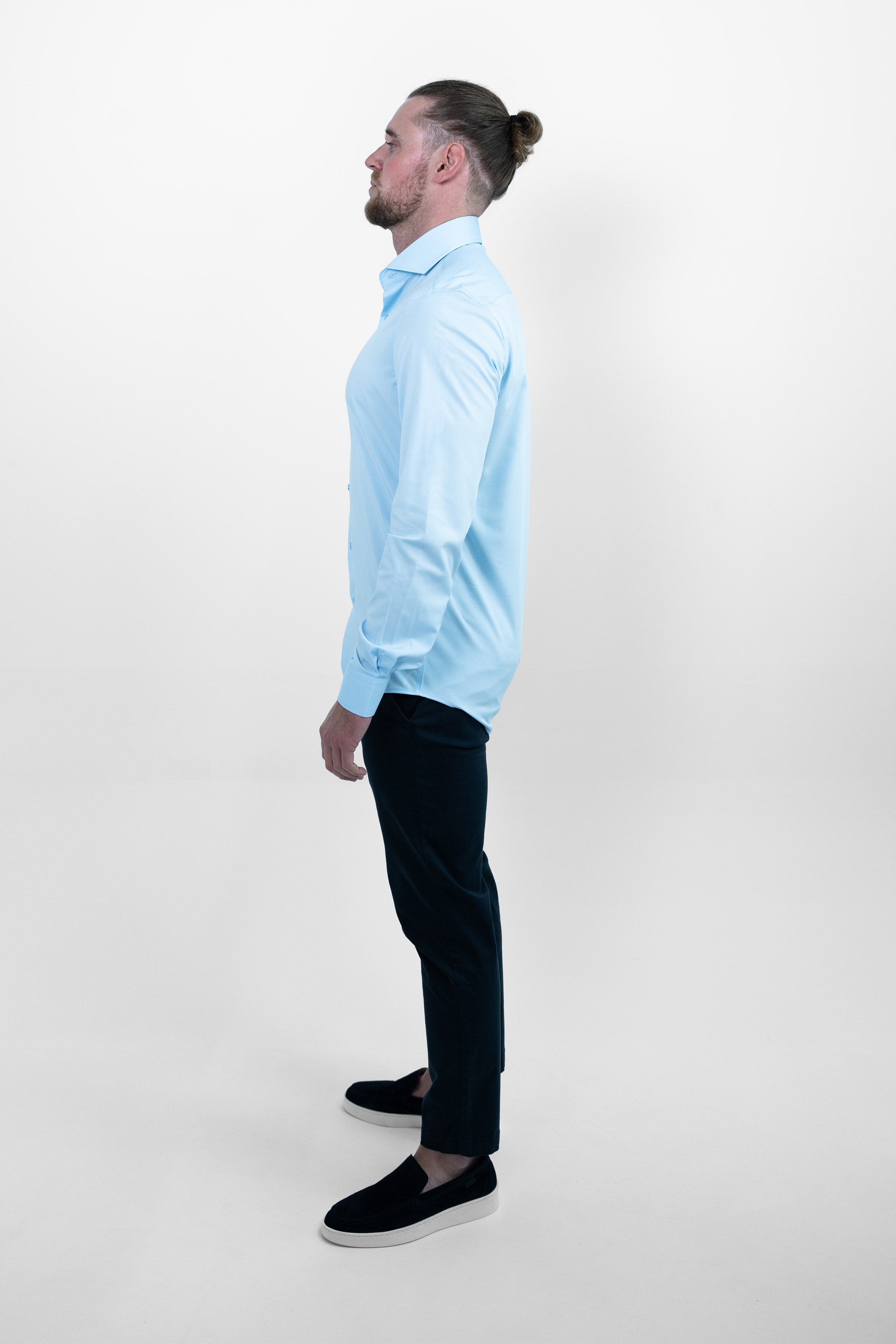 Vercate - Strijkvrij Overhemd - Lichtblauw - Blauw - Slim Fit - Bamboe Katoen - Lange Mouw - Heren - Maat 37 38 39 40 41 42 43 44 S M L XL XXL