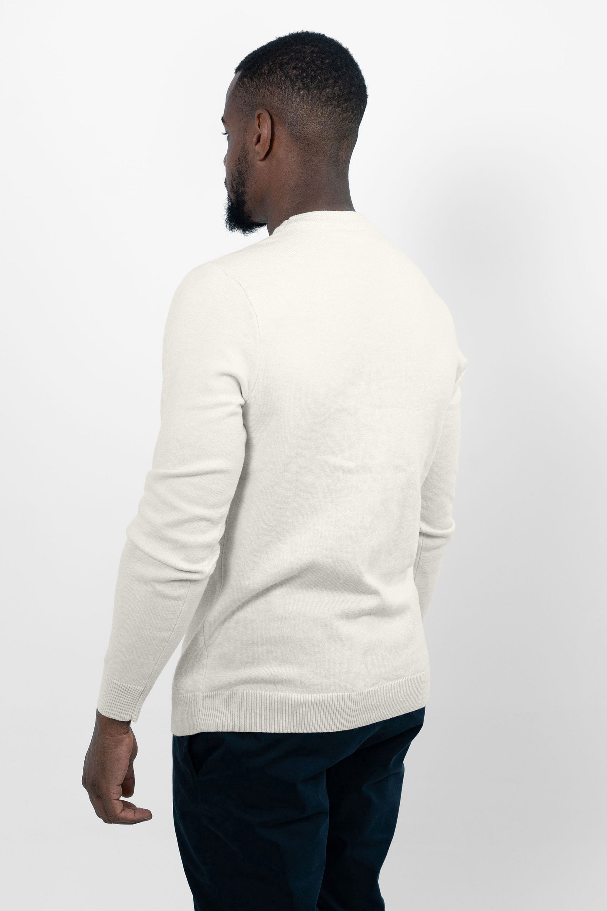 Crewneck Pullover - Gebroken Wit - Sweater S M L XL XXL Heren lange mouwen 
