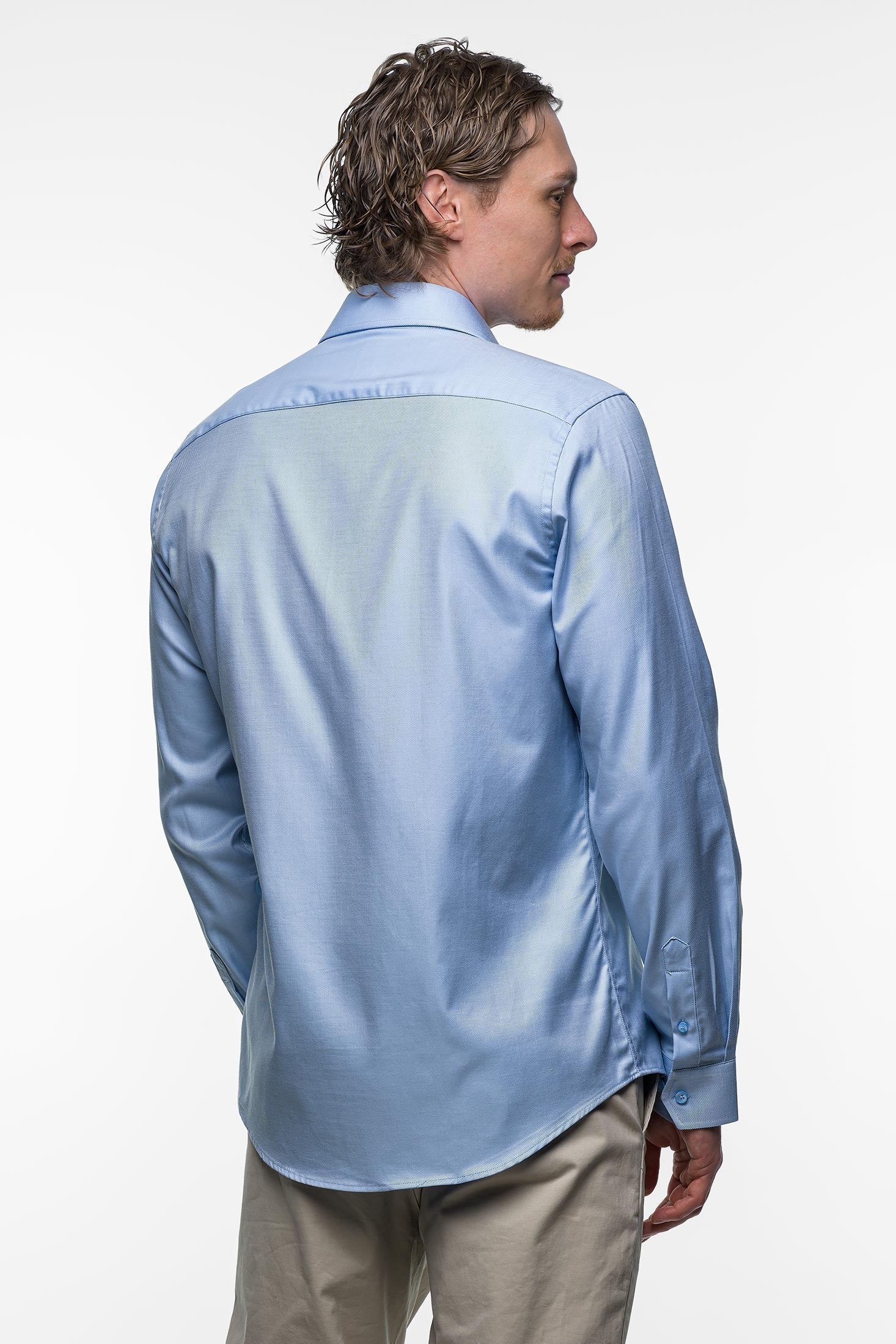 Vercate - Strijkvrij Overhemd - Twill Katoen - Business Shirt - Lange Mouwen - Slim Fit - Heren - Lichtblauw