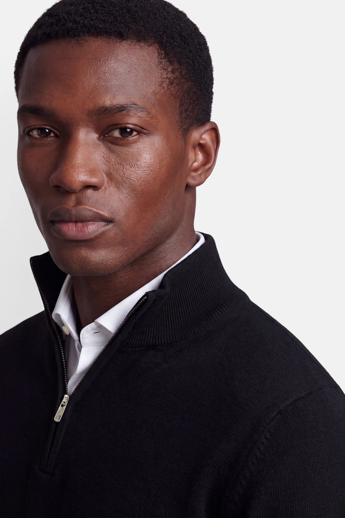 Vercate - Quarter Zip / Half Zip Trui Heren - Zwart - Cashmere Blend - Regular Fit