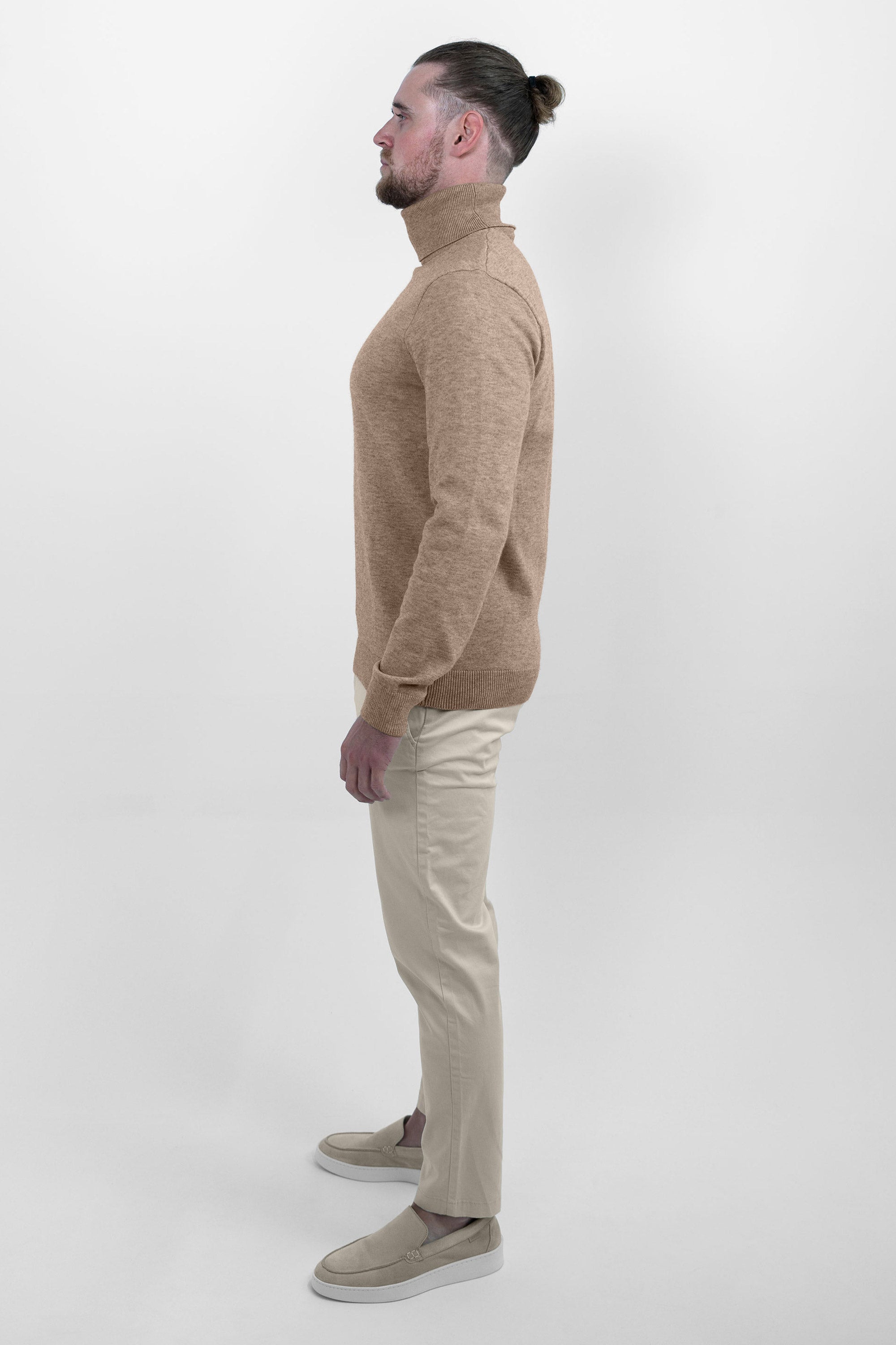 Vercate - Luxe Coltrui - Bruin - Regular Fit - Knit Heren Pullover / Sweater / Trui - Maat: S M L XL XXL Knitted Knitwear
