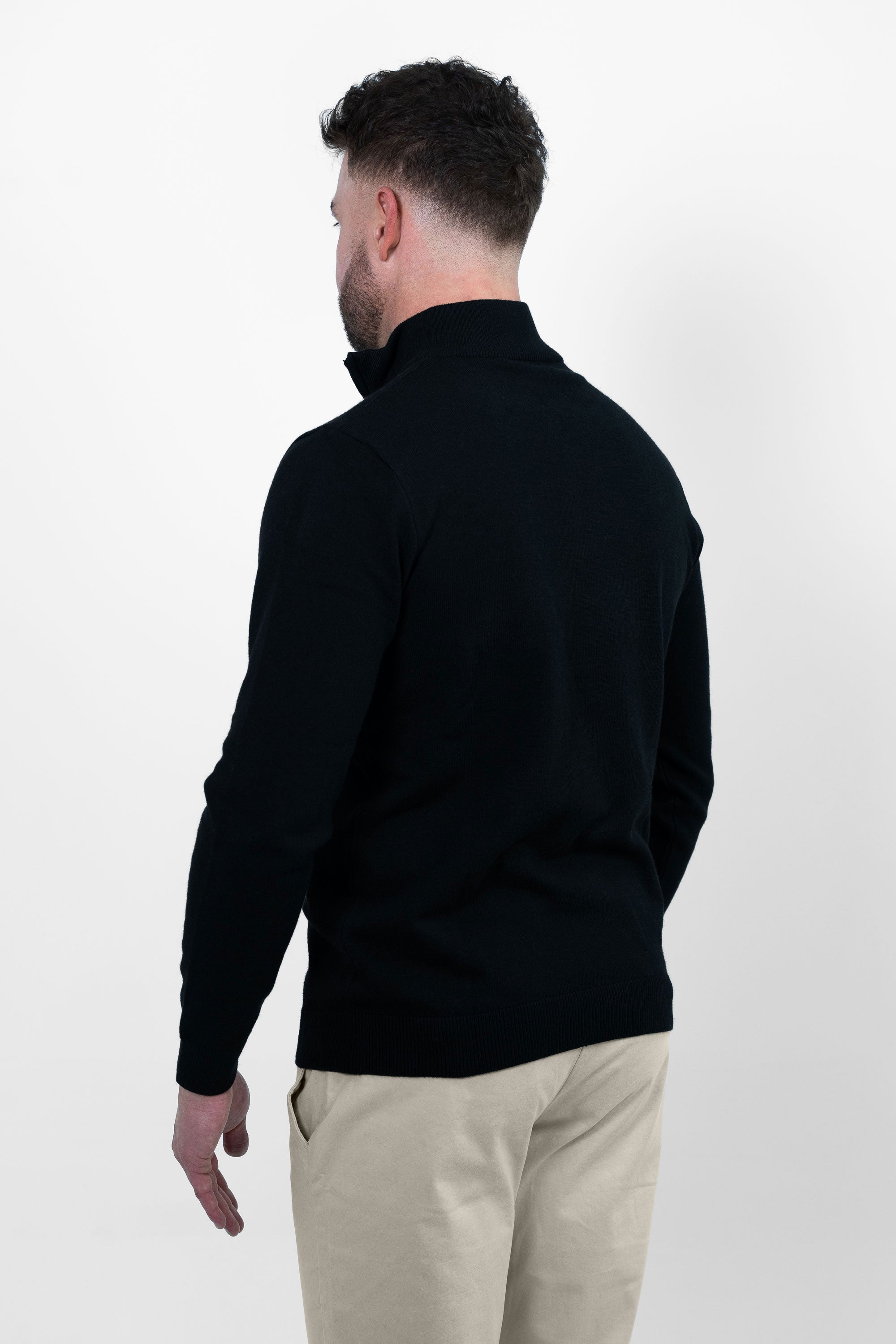 Vercate - Luxe Half Zip / Quarter Zip Pullover - Zwart - Regular Fit - Knit Heren Sweater / Trui