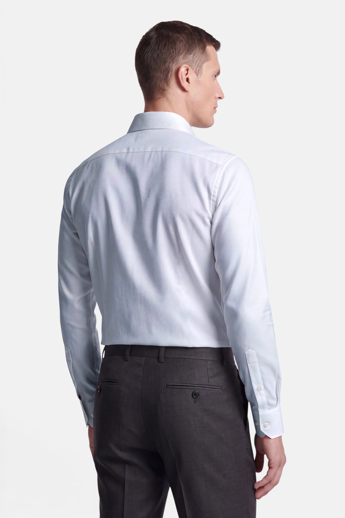 Vercate - Strijkvrij Overhemd - Twill Katoen - Business Shirt - Lange Mouwen - Slim Fit - Heren - Wit