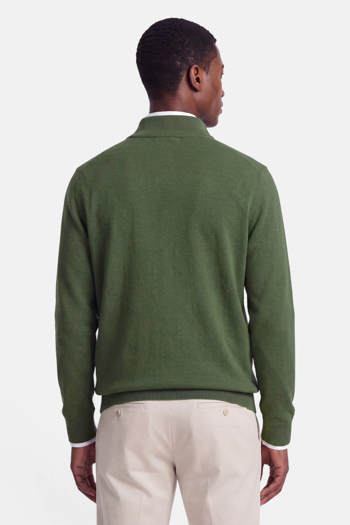 Vercate - Quarter Zip / Half Zip Trui Heren - Groen - Cashmere Blend - Regular Fit
