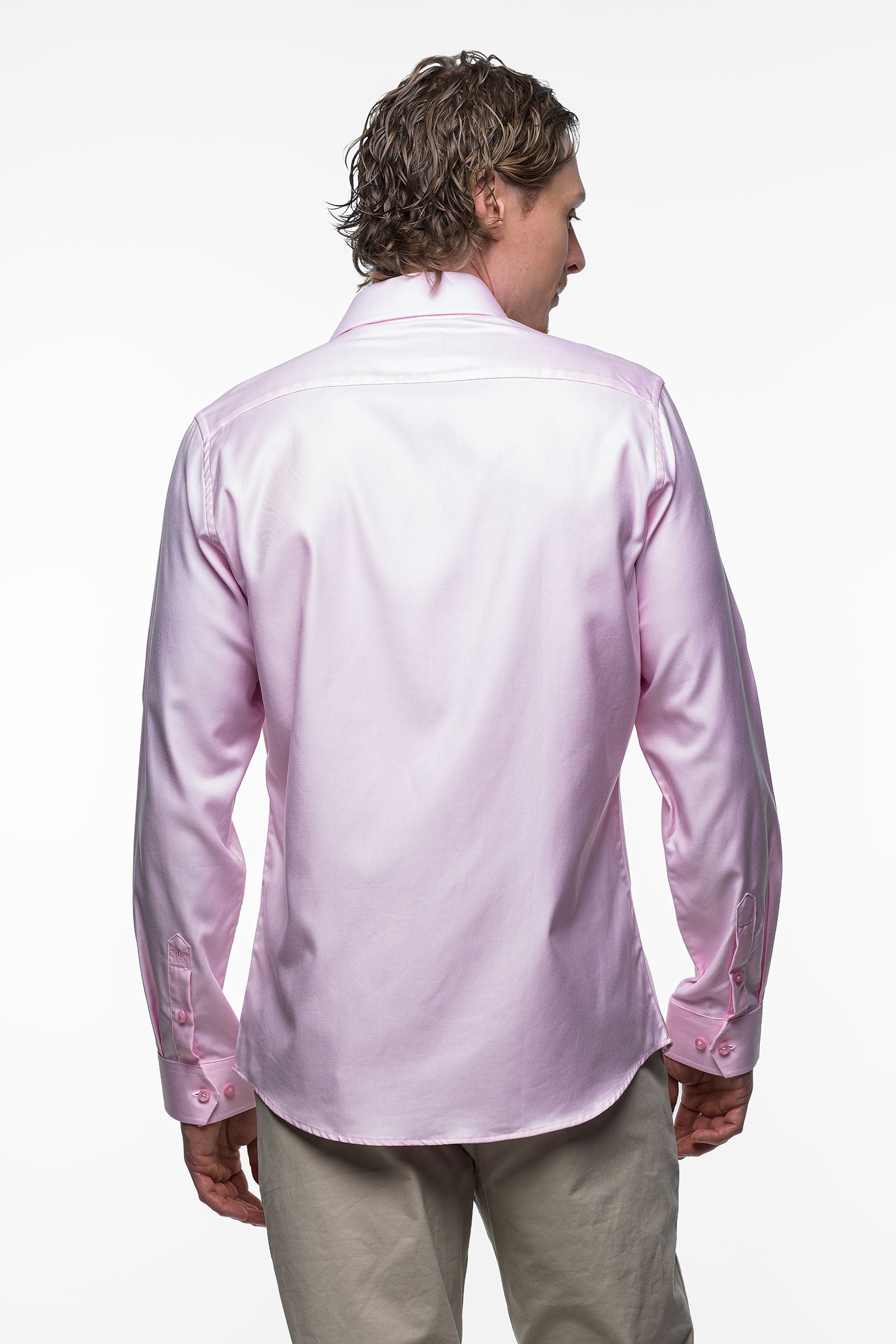 Vercate - Strijkvrij Overhemd - Twill Katoen - Business Shirt - Lange Mouwen - Slim Fit - Heren - Roze