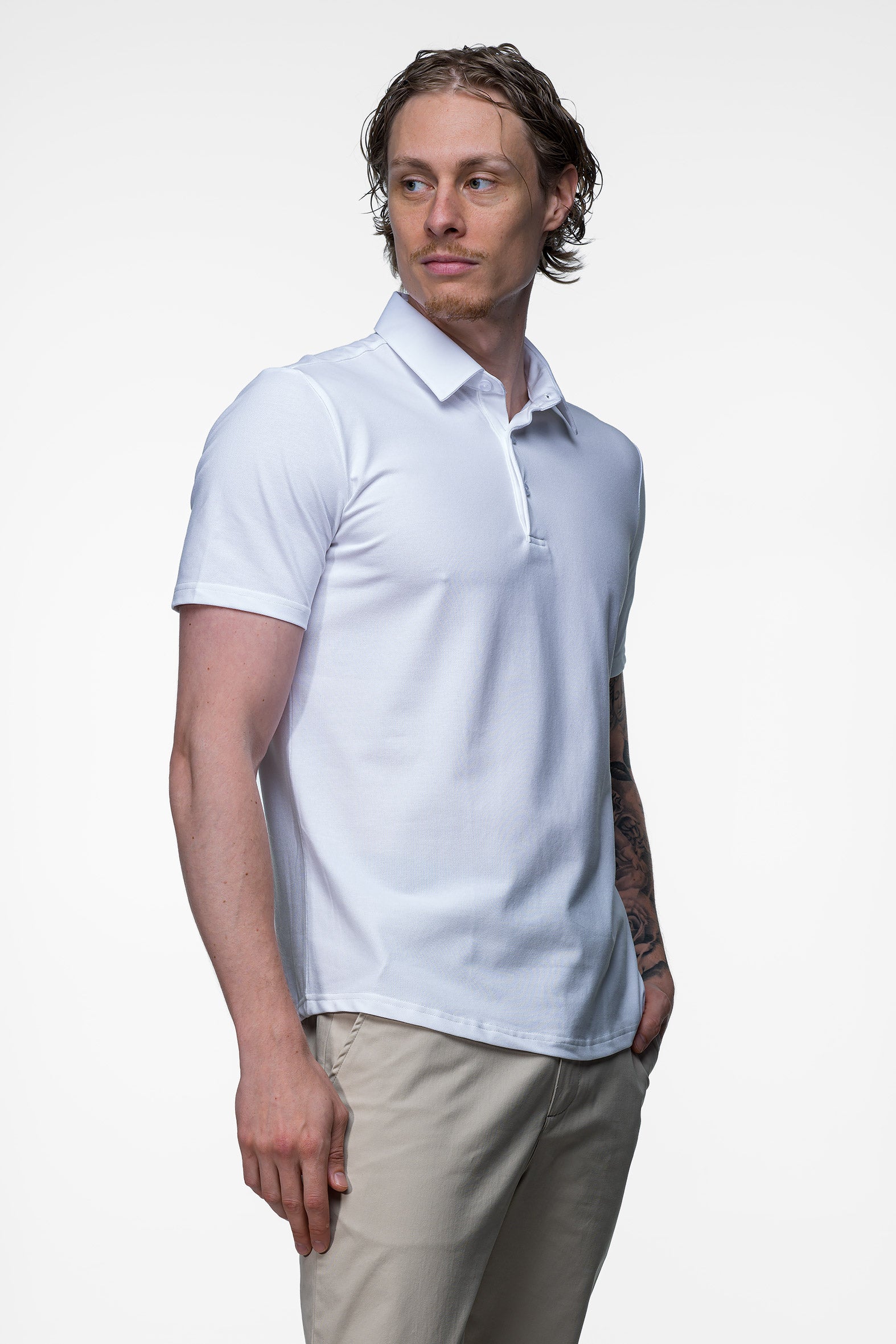 Vercate - Heren Polo - Japanese Knitted - Piqué Katoen - Slim Fit - Poloshirt met Korte Mouwen - Wit - Witte