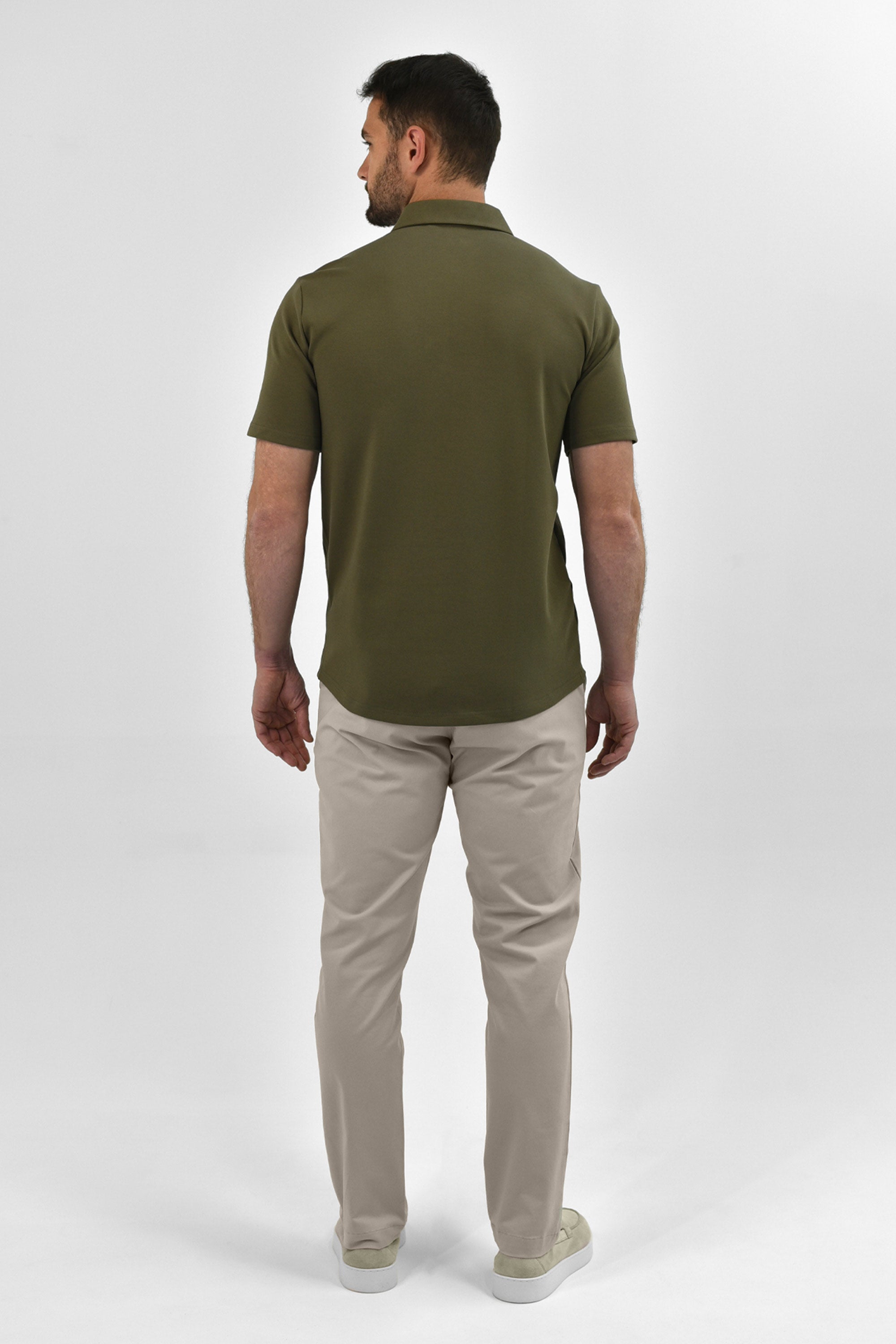 Vercate - Heren Polo Korte Mouw - Strijkvrij Poloshirt - Groen Bruin - Olijfgroen - Slim Fit - Excellent Katoen