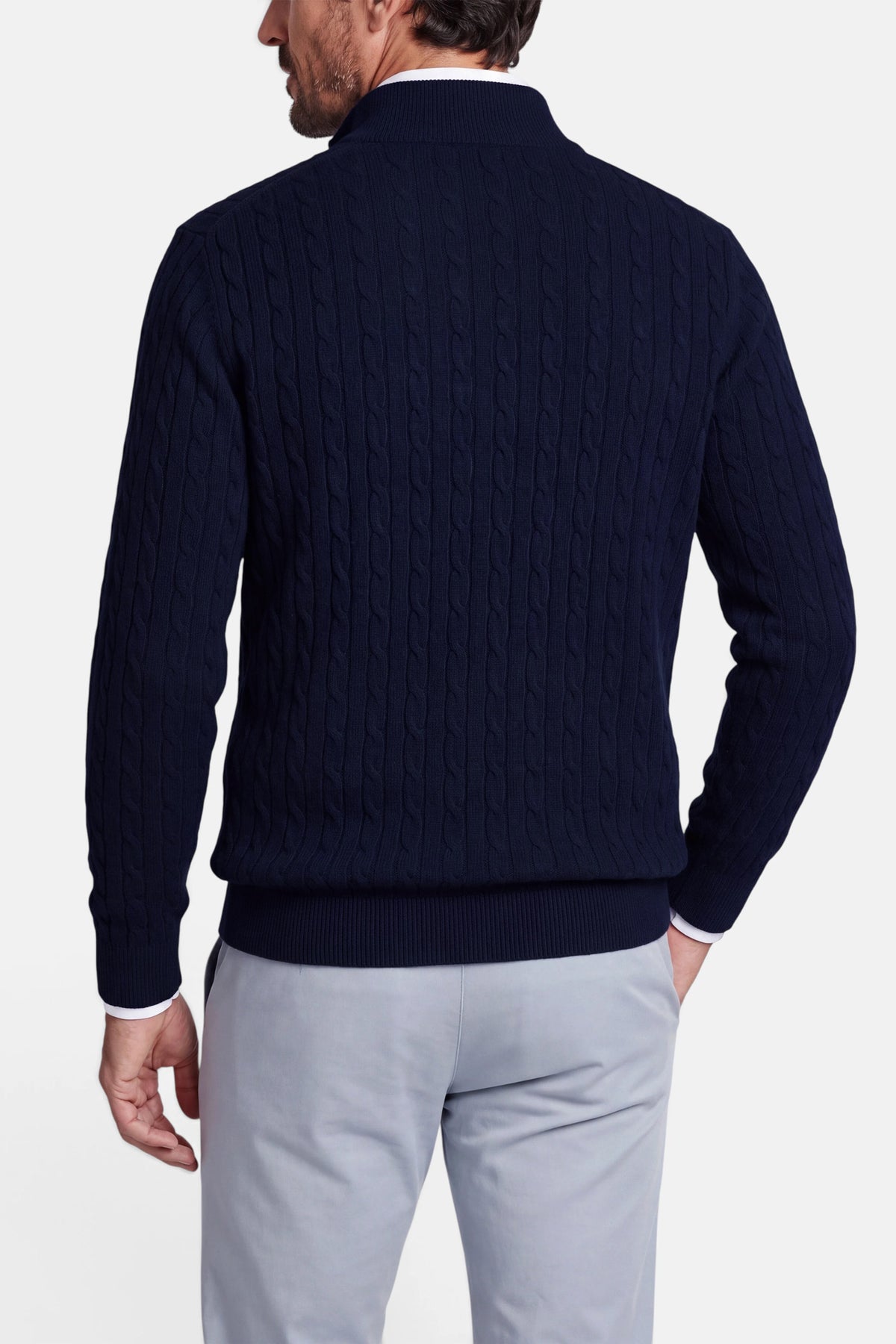 Vercate - Quarter Zip / Half Zip Trui Heren - Donkerblauw - Cashmere Blend - Kabeltrui / Pullover - Regular Fit