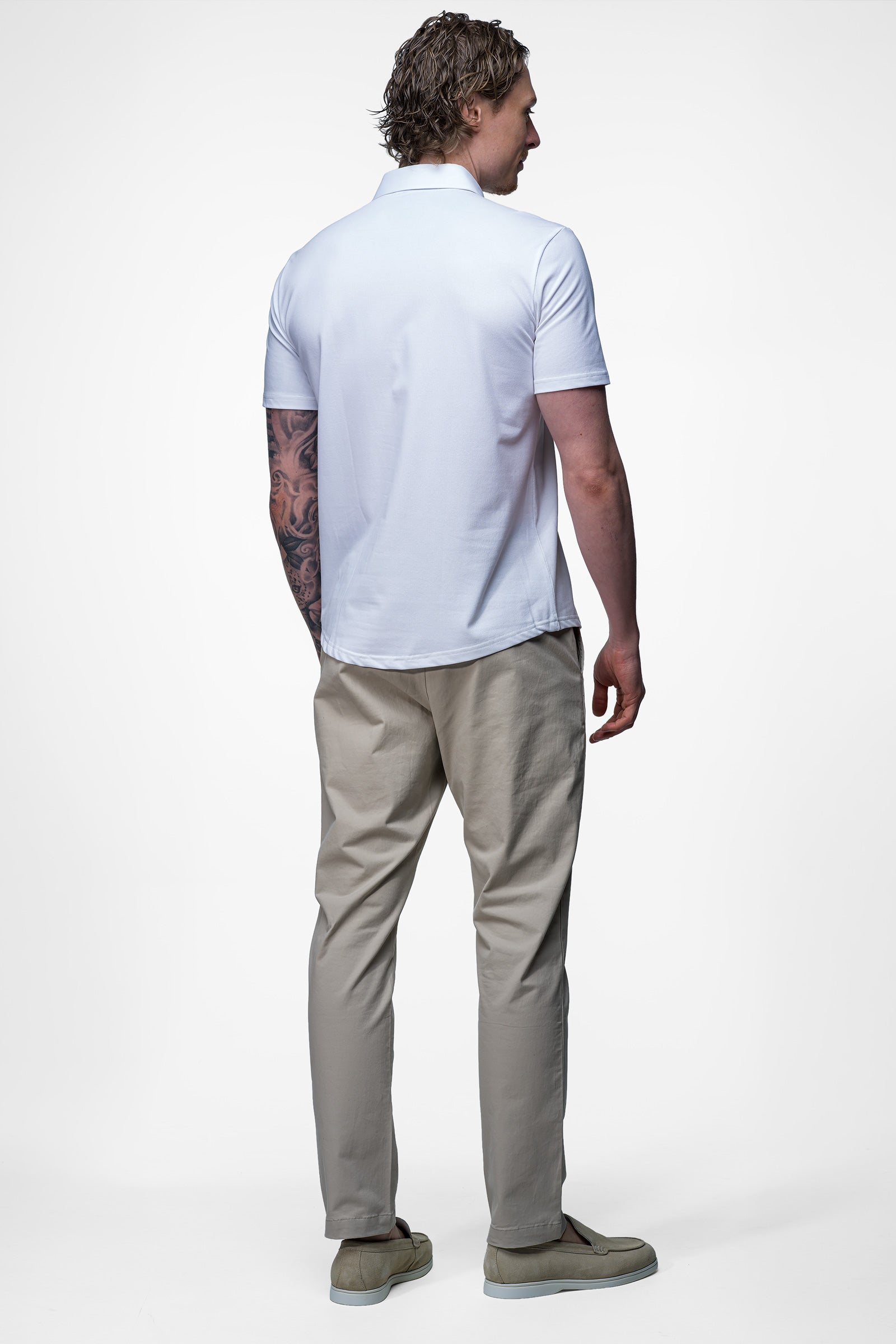 Vercate - Heren Polo - Japanese Knitted - Piqué Katoen - Slim Fit - Poloshirt met Korte Mouwen - Wit - Witte