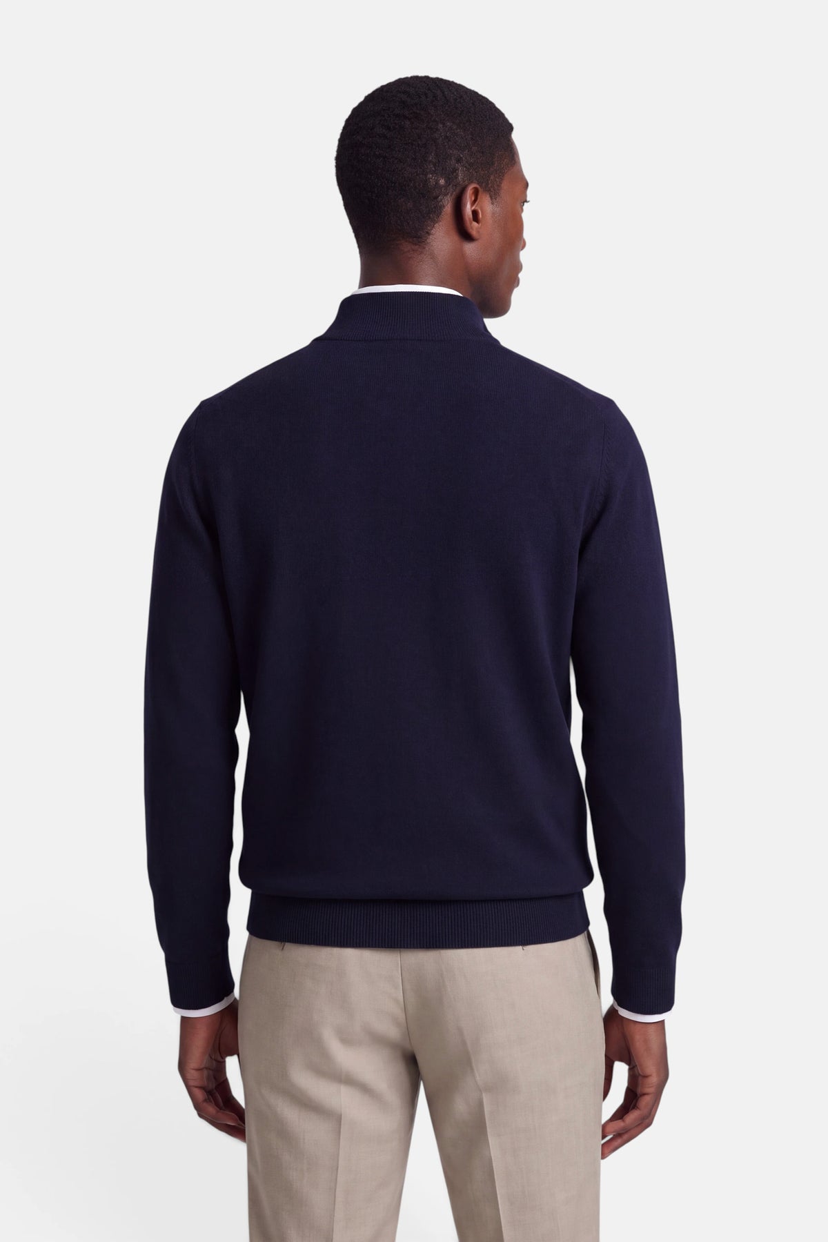 Vercate - Quarter Zip / Half Zip Trui Heren - Navy / Marine Blauw - Cashmere Blend - Regular Fit 