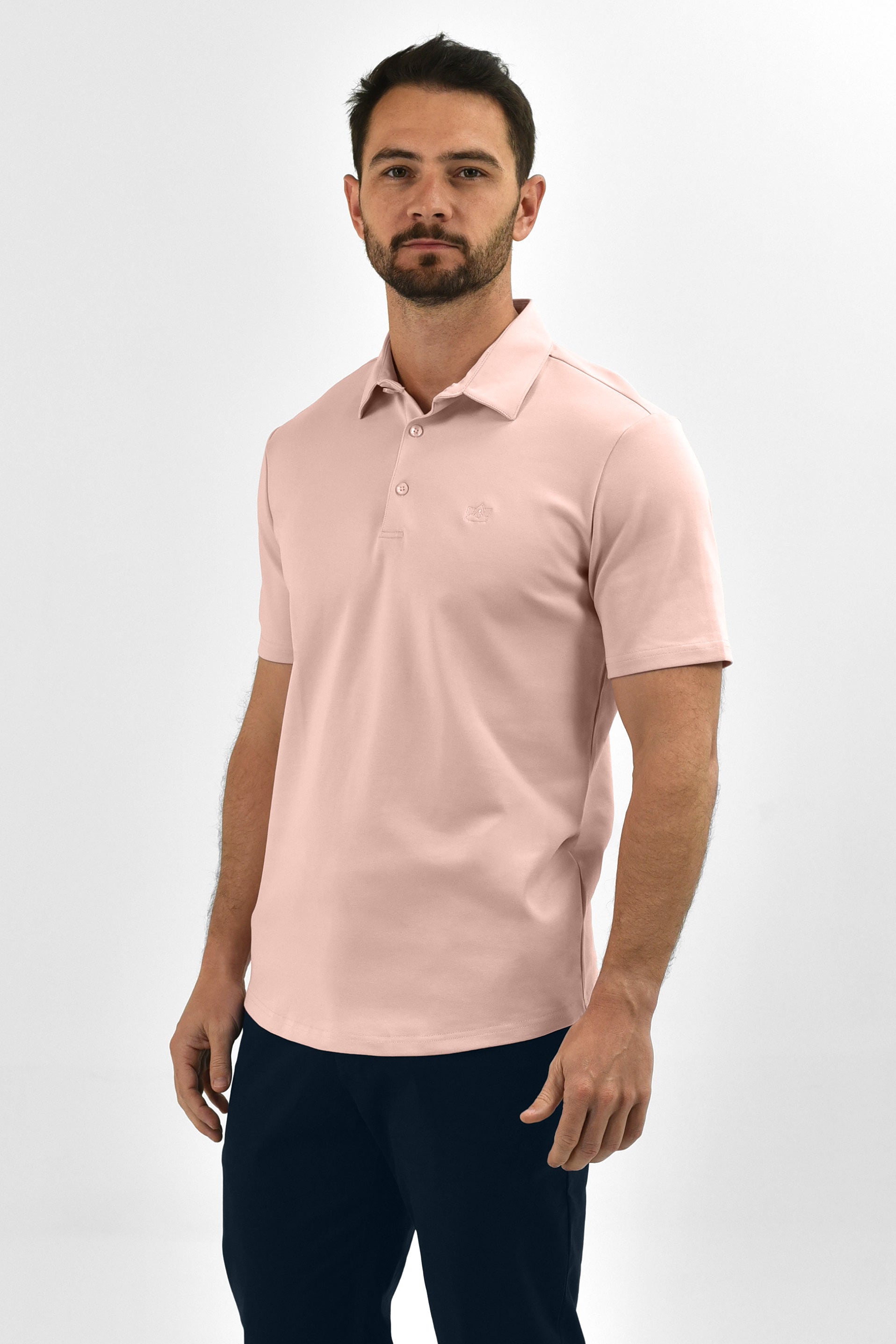 Vercate - Heren Polo Korte Mouw - Strijkvrij Poloshirt - Roze - Slim Fit - Excellent Katoen