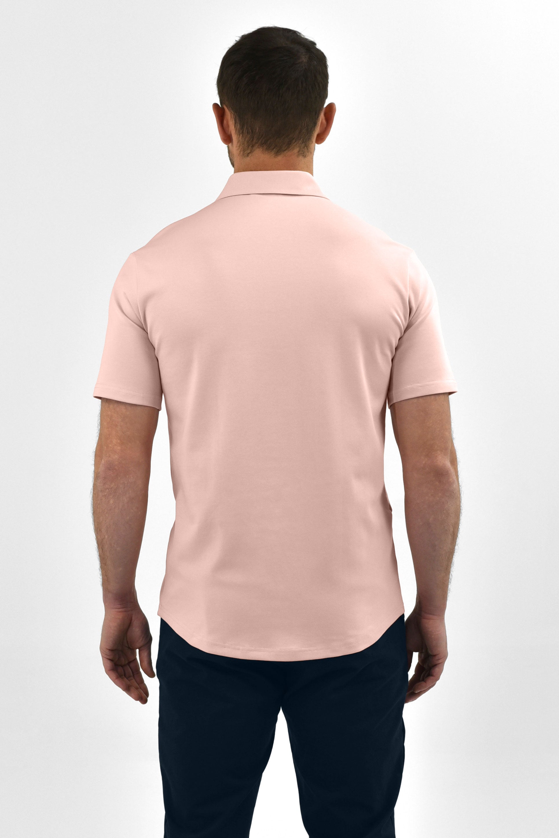 Vercate - Heren Polo Korte Mouw - Strijkvrij Poloshirt - Roze - Slim Fit - Excellent Katoen