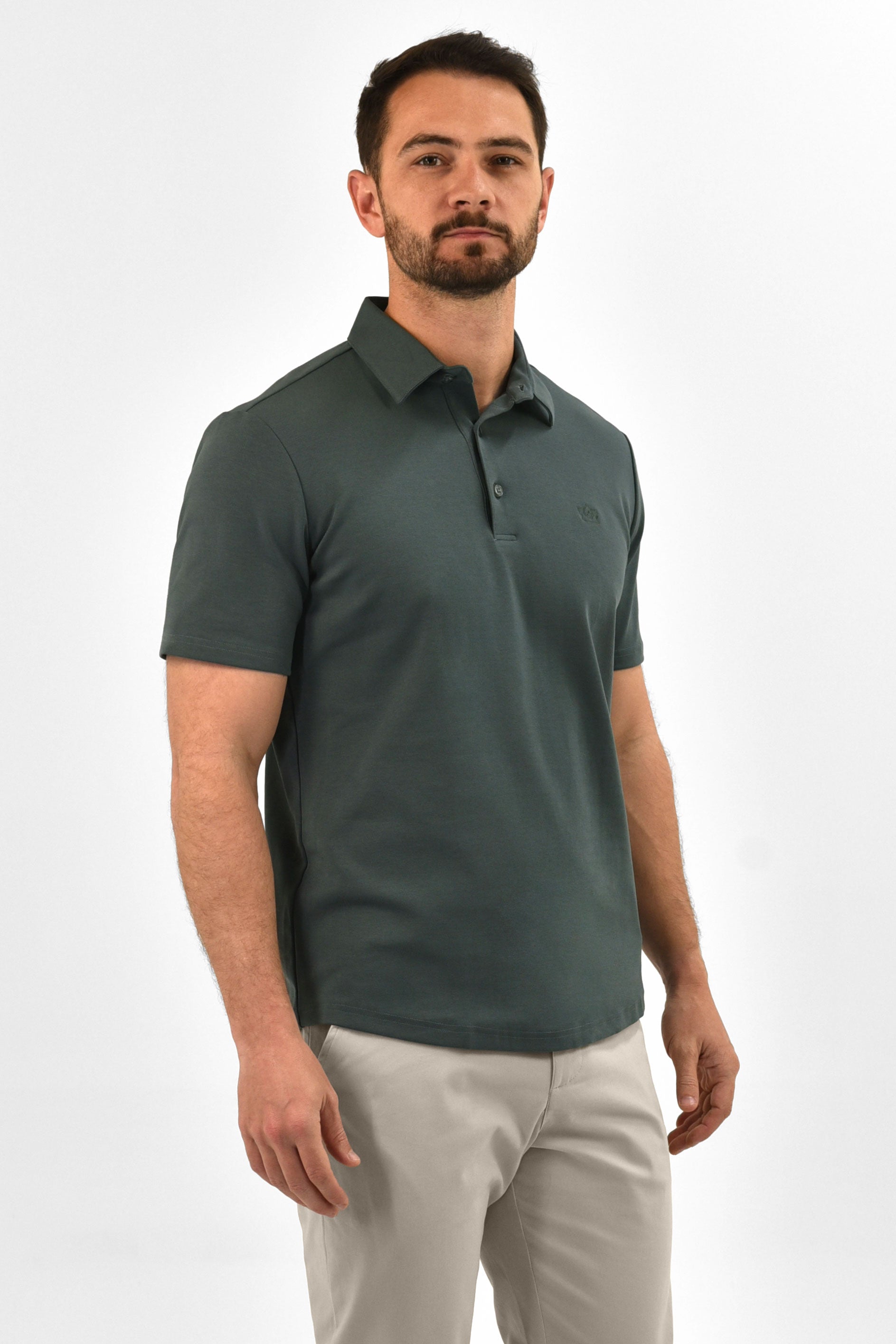 Vercate - Heren Polo Korte Mouw - Strijkvrij Poloshirt - Turquoise / Blauwgroen - Slim Fit - Excellent Katoen