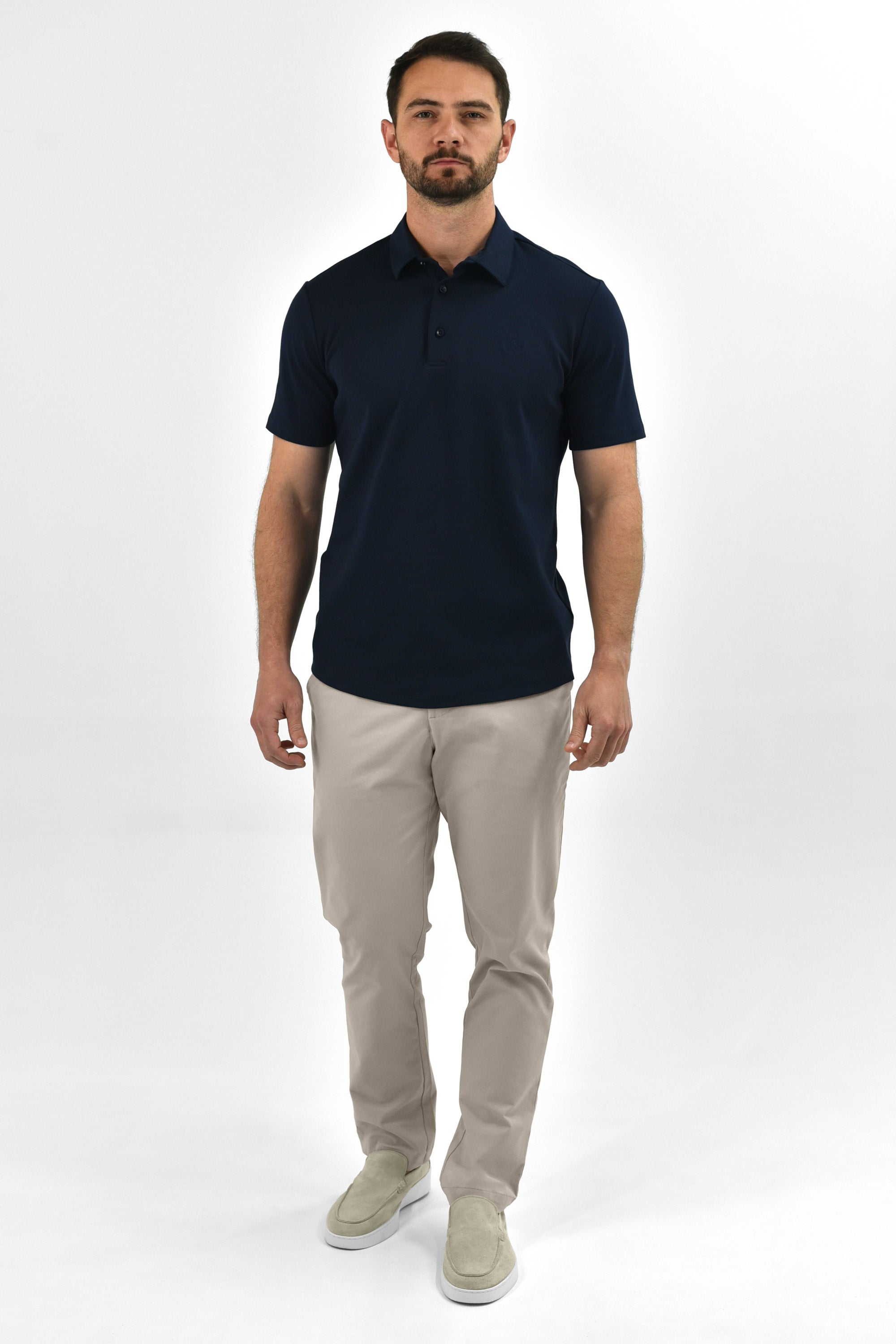 Vercate - Heren Polo Korte Mouw - Strijkvrij Poloshirt - Navy / Donkerblauw - Slim Fit - Excellent Katoen