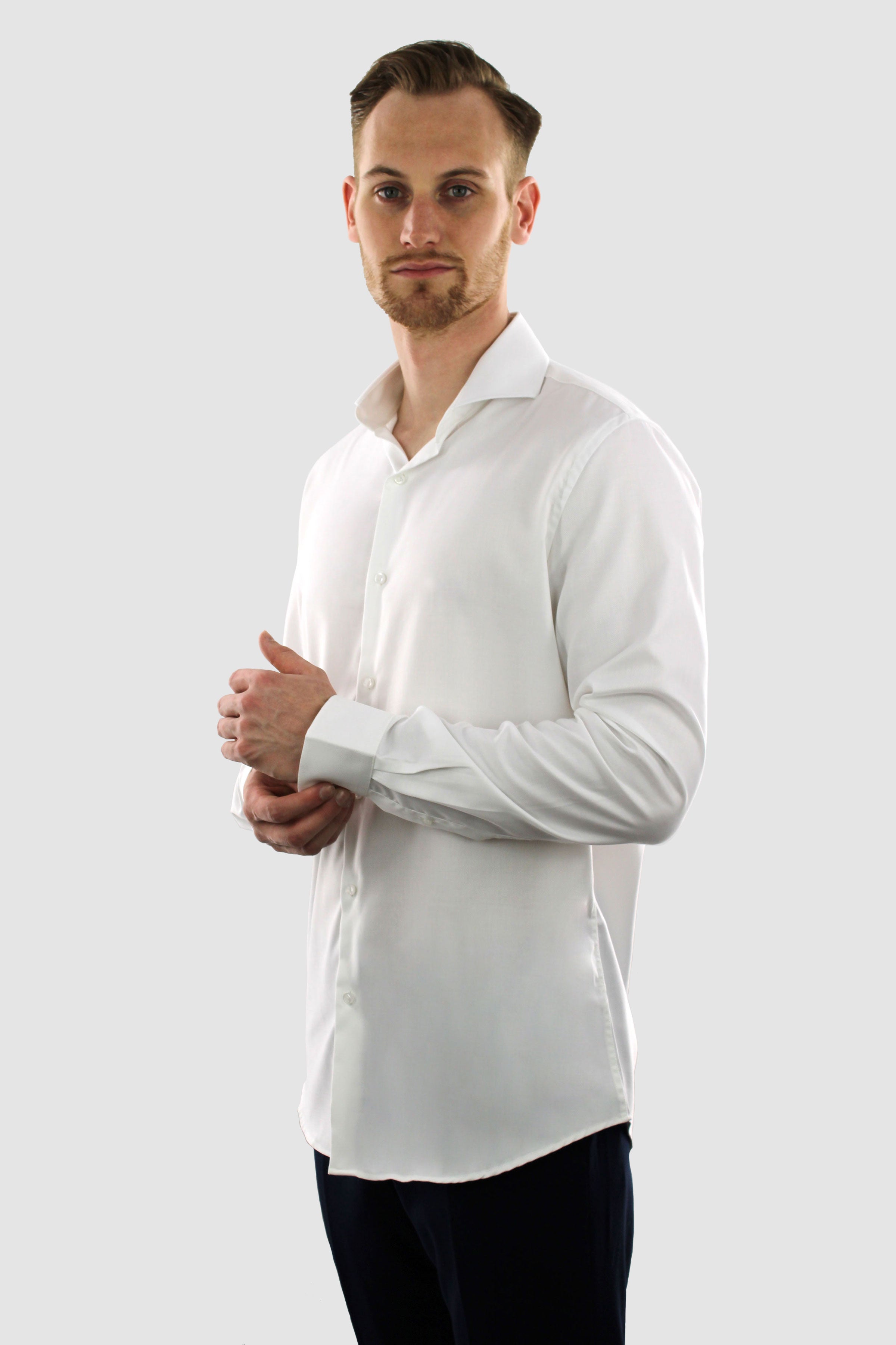 Strijkvrij Overhemd - Wit Twill