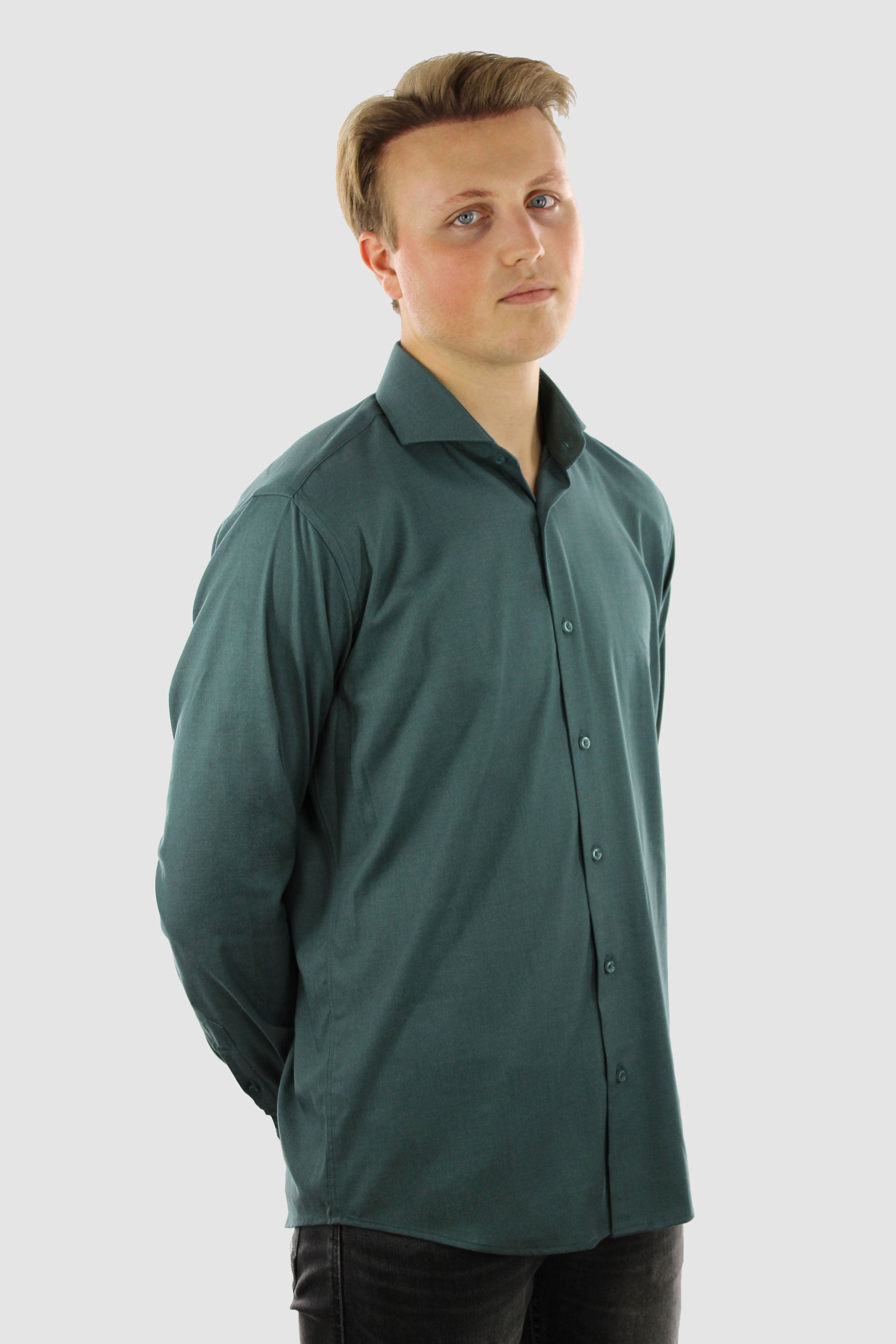Wrinkle Resistant Shirt - Green Bamboo