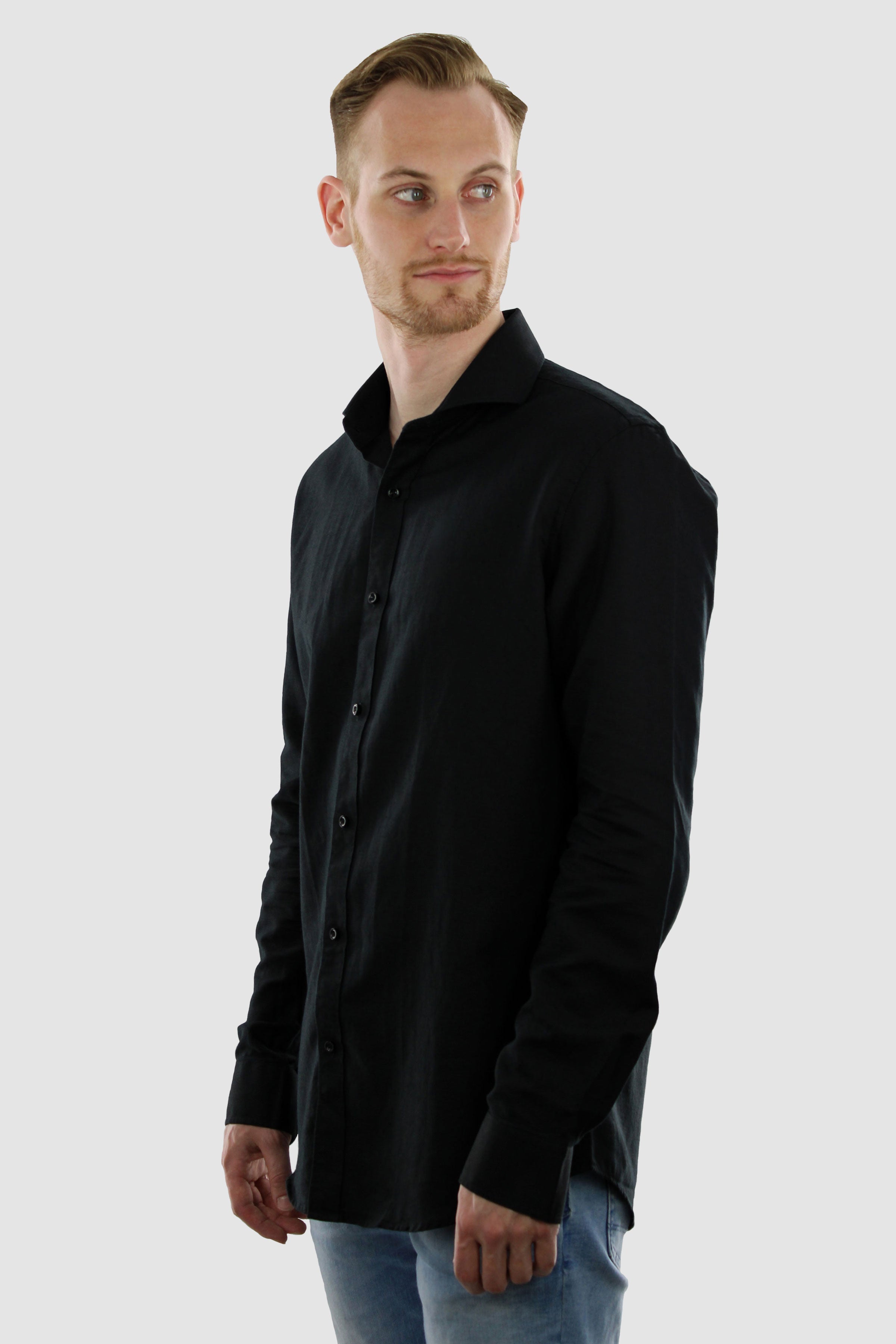 Chemise en lin discount noir