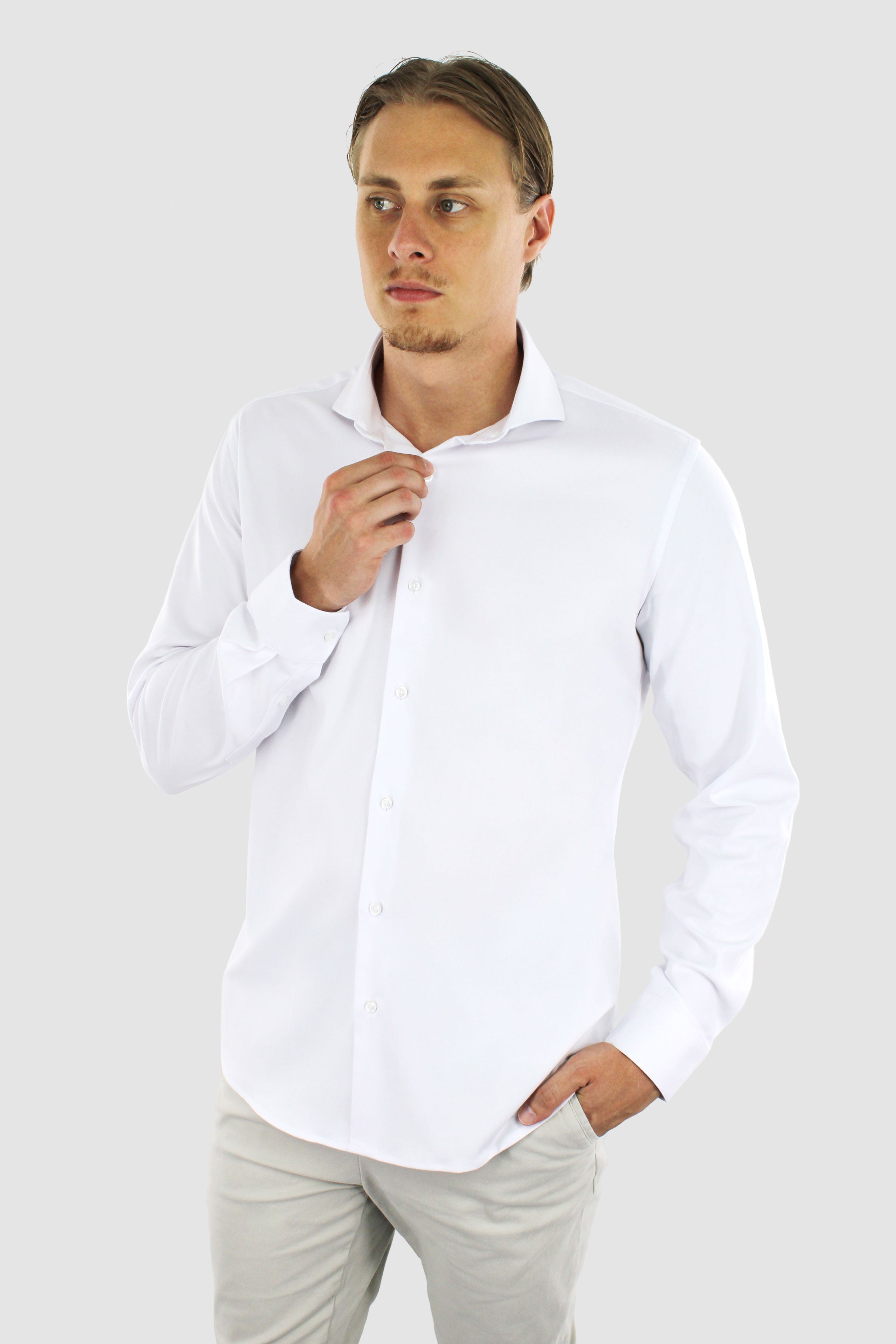 Wrinkle Resistant Shirt - White Bamboo