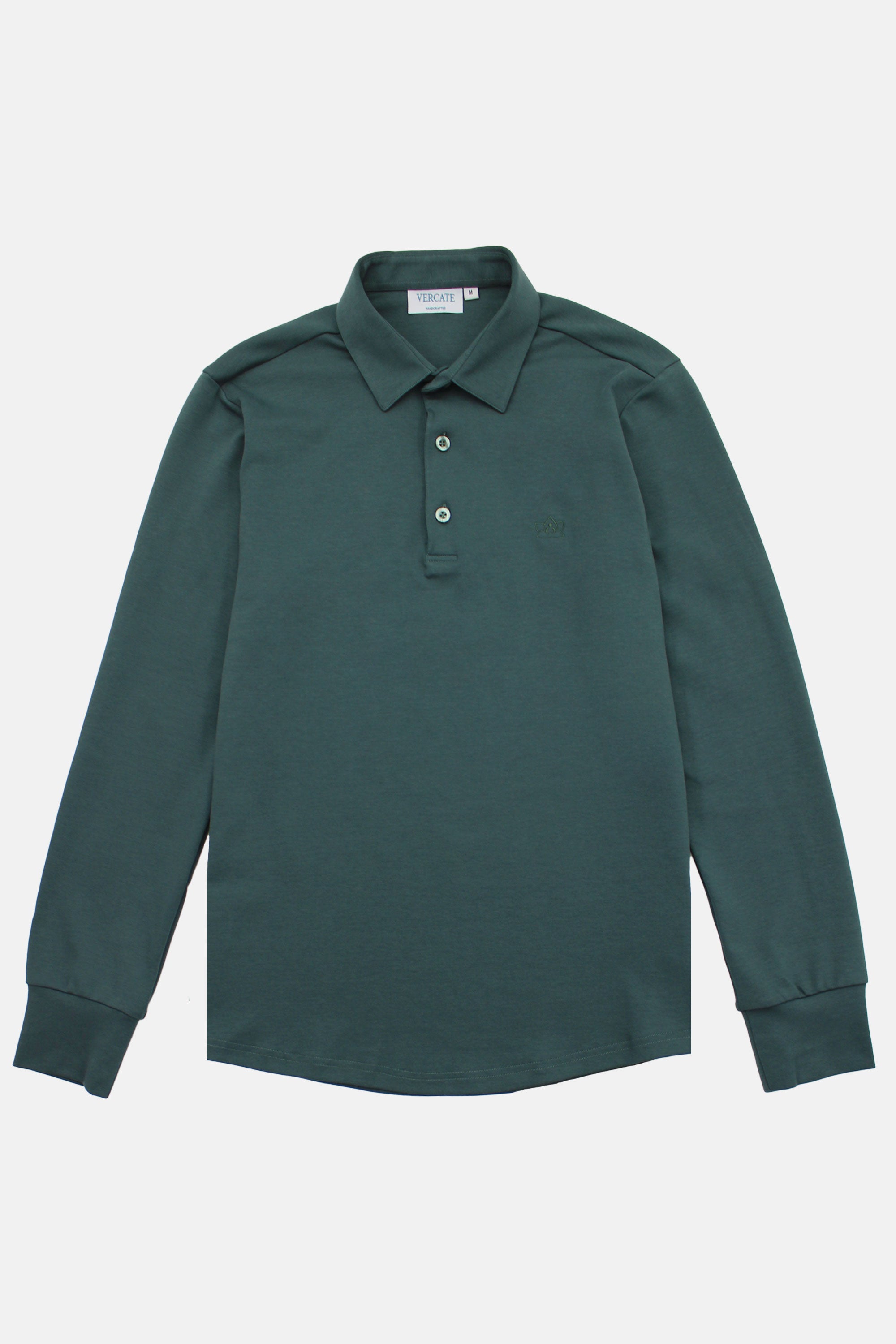 Vercate - Heren Polo Lange Mouw - Strijkvrij Poloshirt - Navy - Donkergroen - Turquoise - Blauw - Slim Fit - Excellent Katoen - Heren - Maat S M L XL XXL