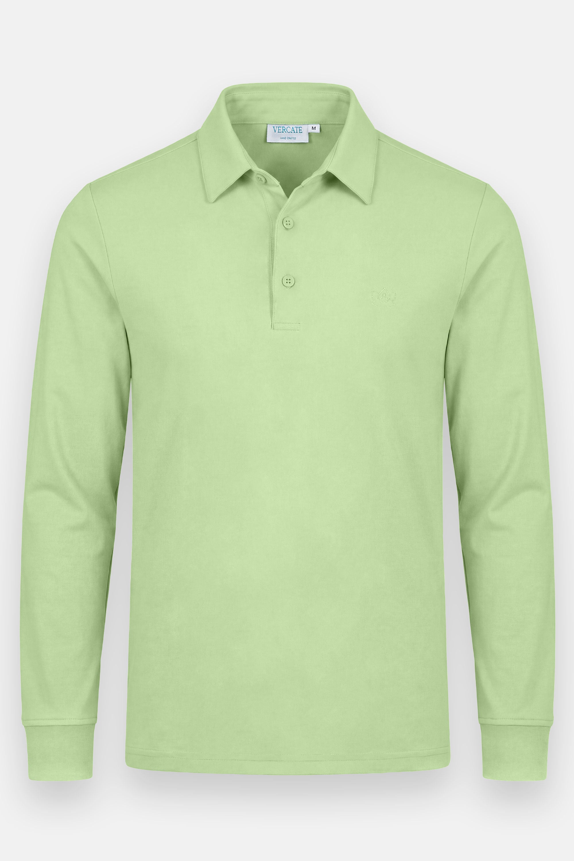 Non Iron Polo Shirt - Long Sleeve - Green Lemon