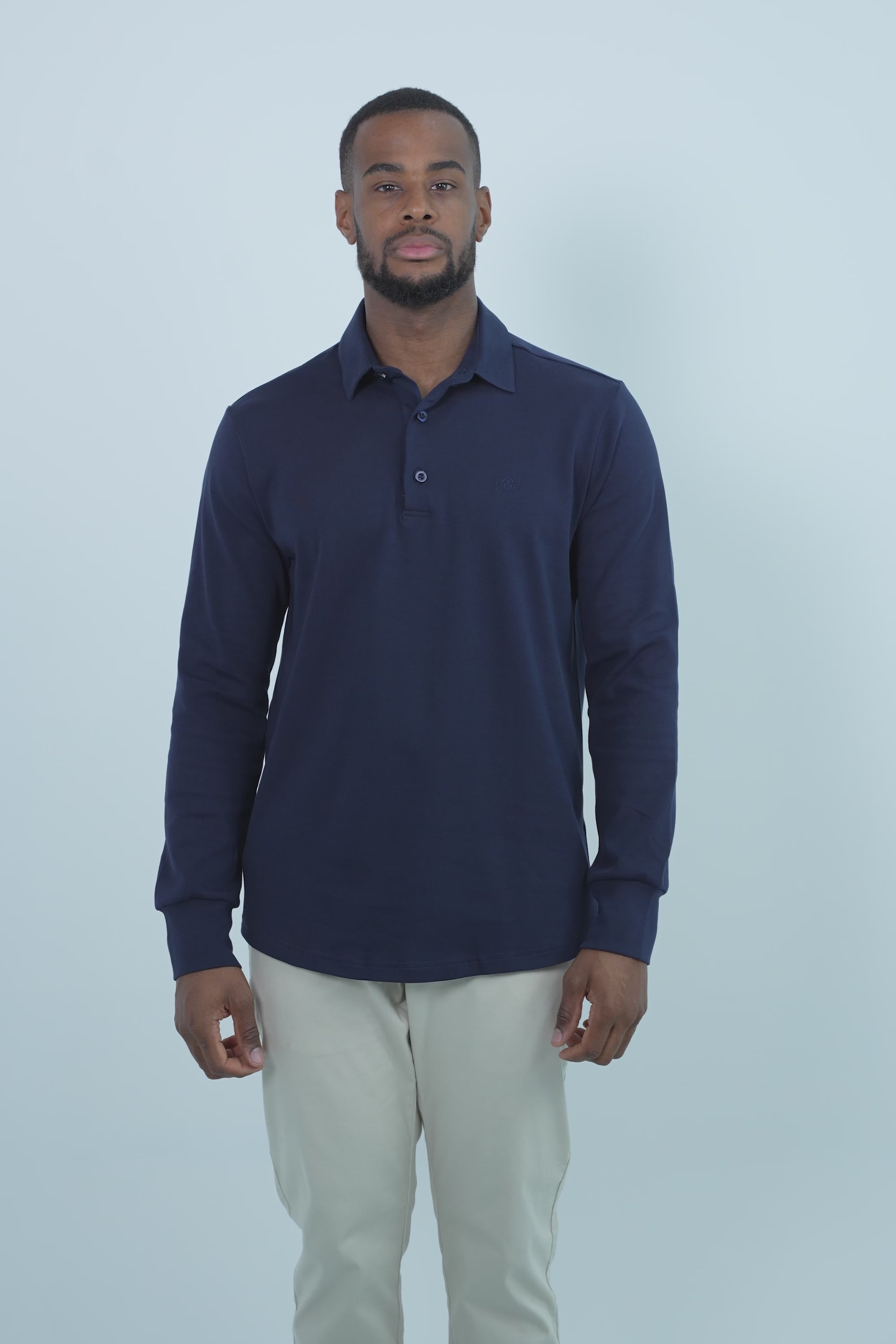 Vercate - Heren Polo Lange Mouw - Strijkvrij Poloshirt - Navy - Donkergroen - Navy - Slim Fit - Excellent Katoen - Heren - Maat S M L XL XXL