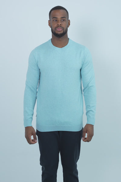 Vercate - Luxe Crewneck Pullover - Lichtblauw / Blauw - Regular Fit - Knit Heren Sweater / Trui