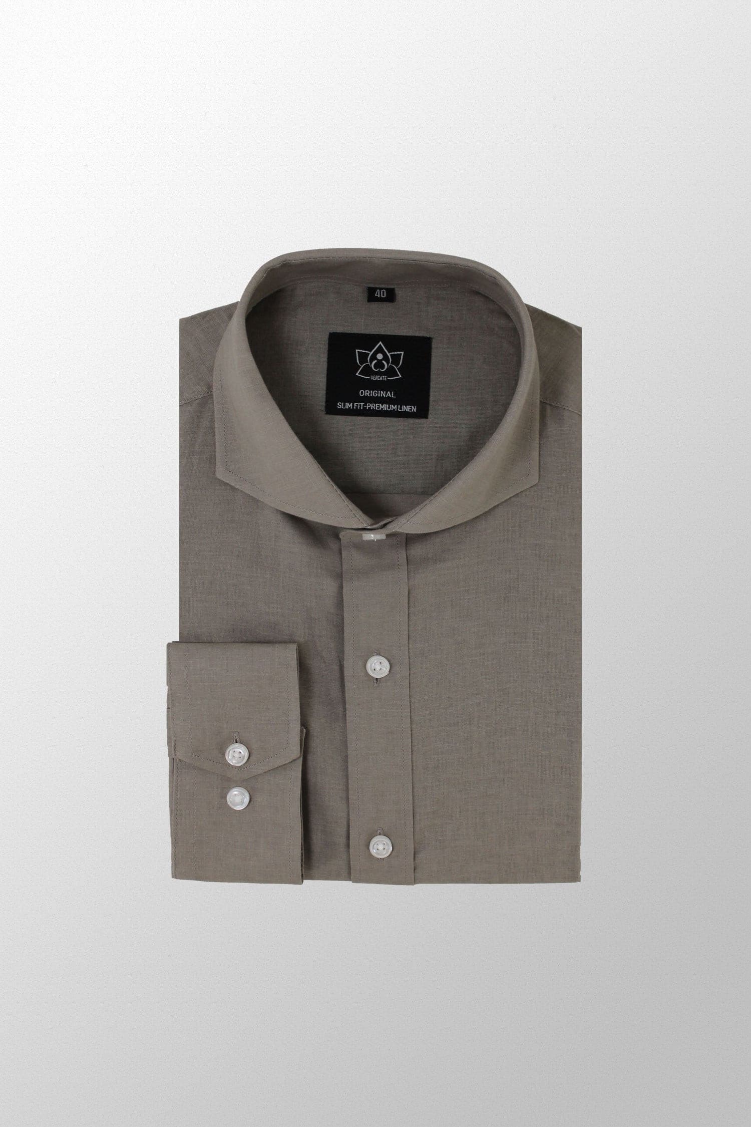 Beige overhemd - Premium Linnen - Overhemd - Vercate - Vercate - Overhemden - Strijkvrije overhemden - Heren