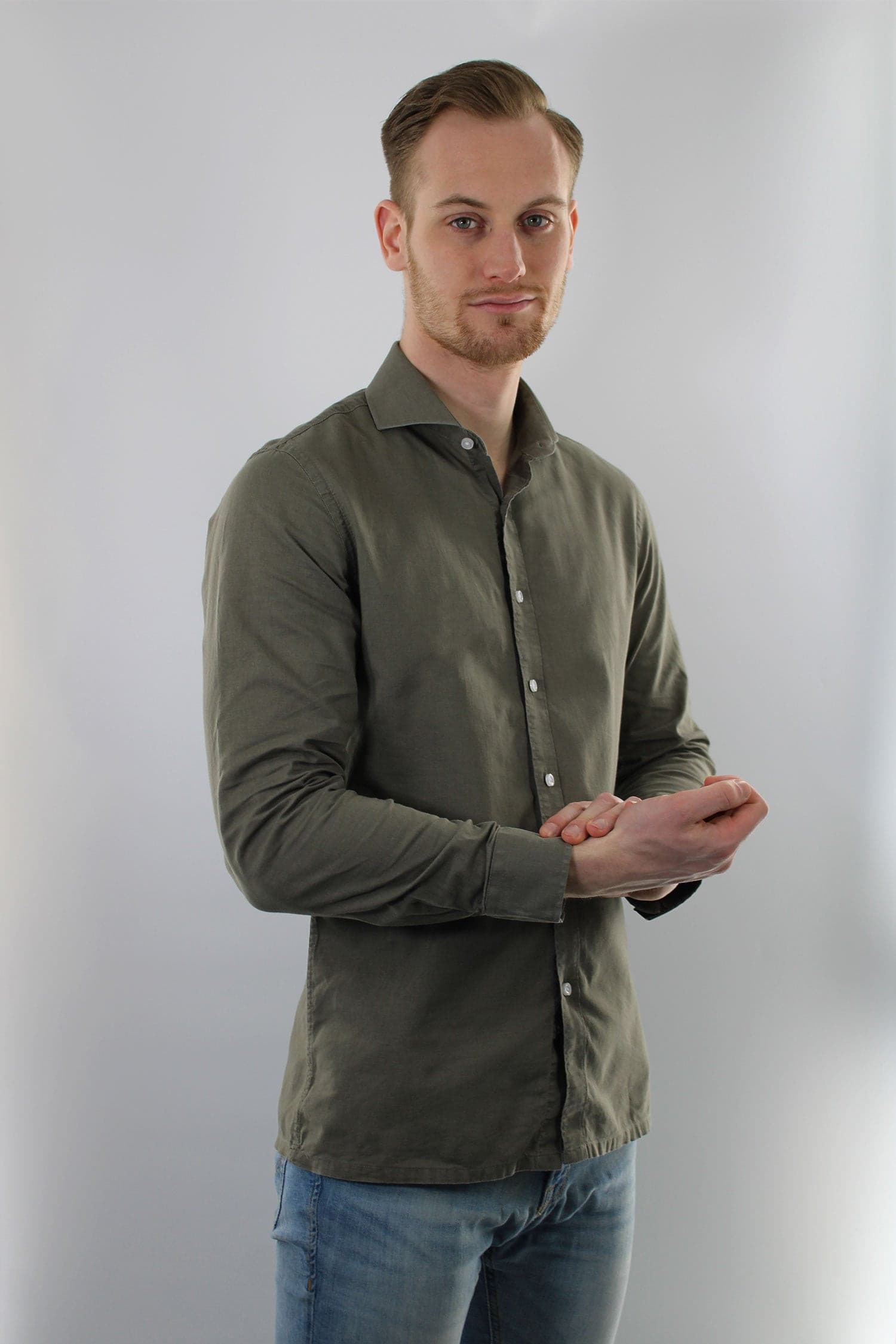Donkergroen Overhemd - Premium Linnen - Overhemd - Vercate - Vercate - Overhemden - Strijkvrije overhemden - Heren