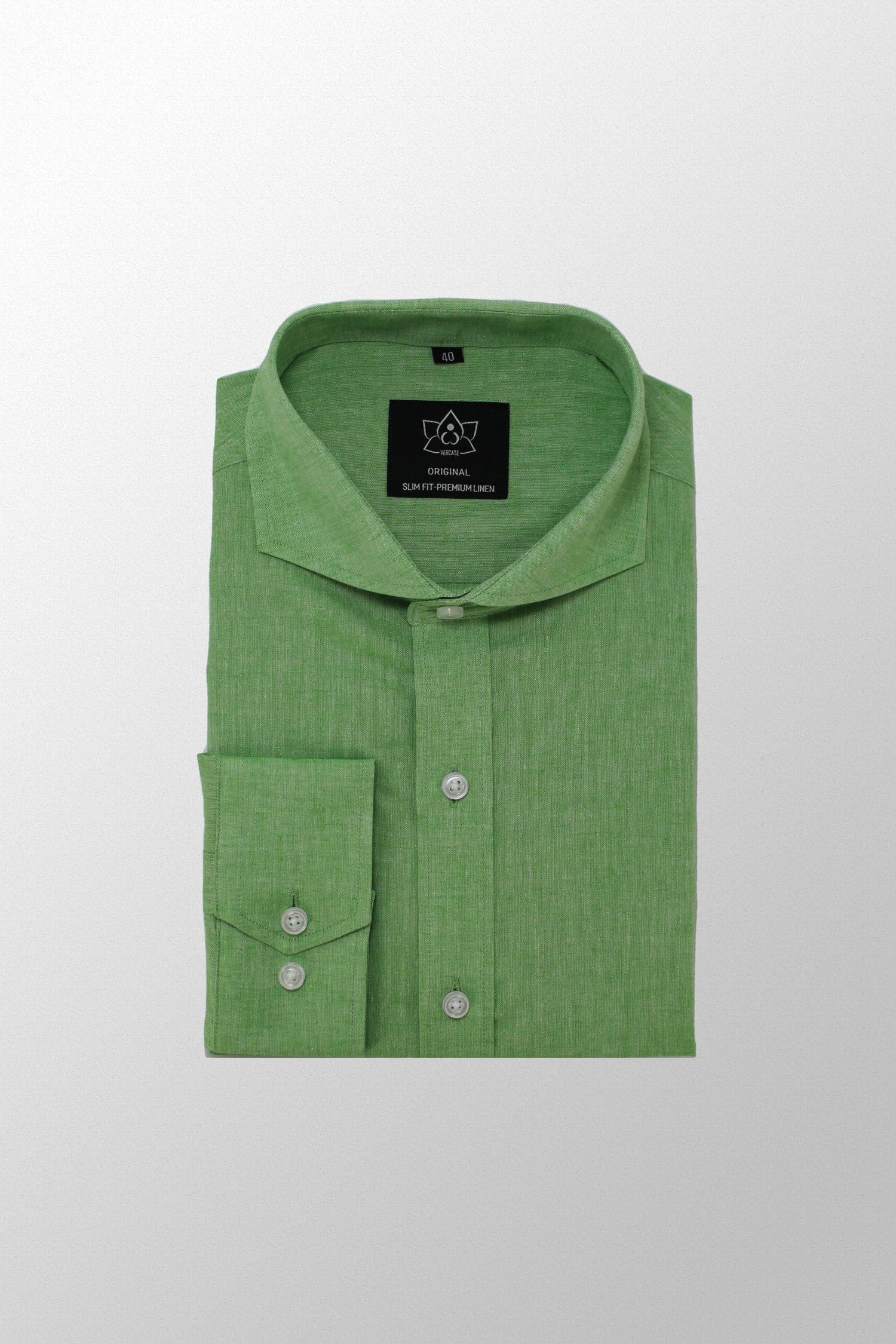 Lichtgroen Overhemd - Premium Linnen - Overhemd - Vercate - Vercate - Overhemden - Strijkvrije overhemden - Heren